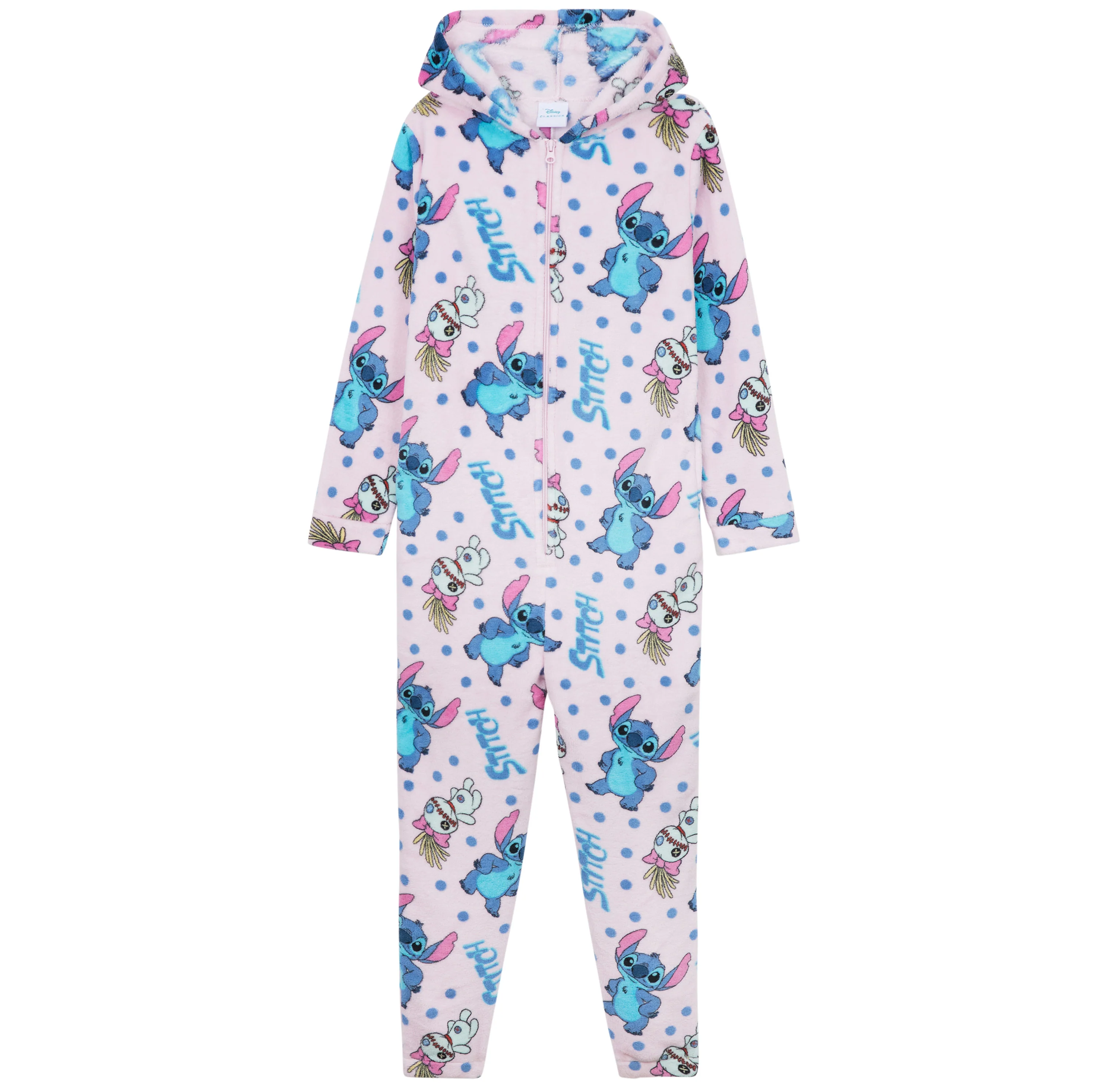 Disney Girls Fleece Onesie with Hood, Cosy Loungewear Sleepsuit - Gifts for Girls