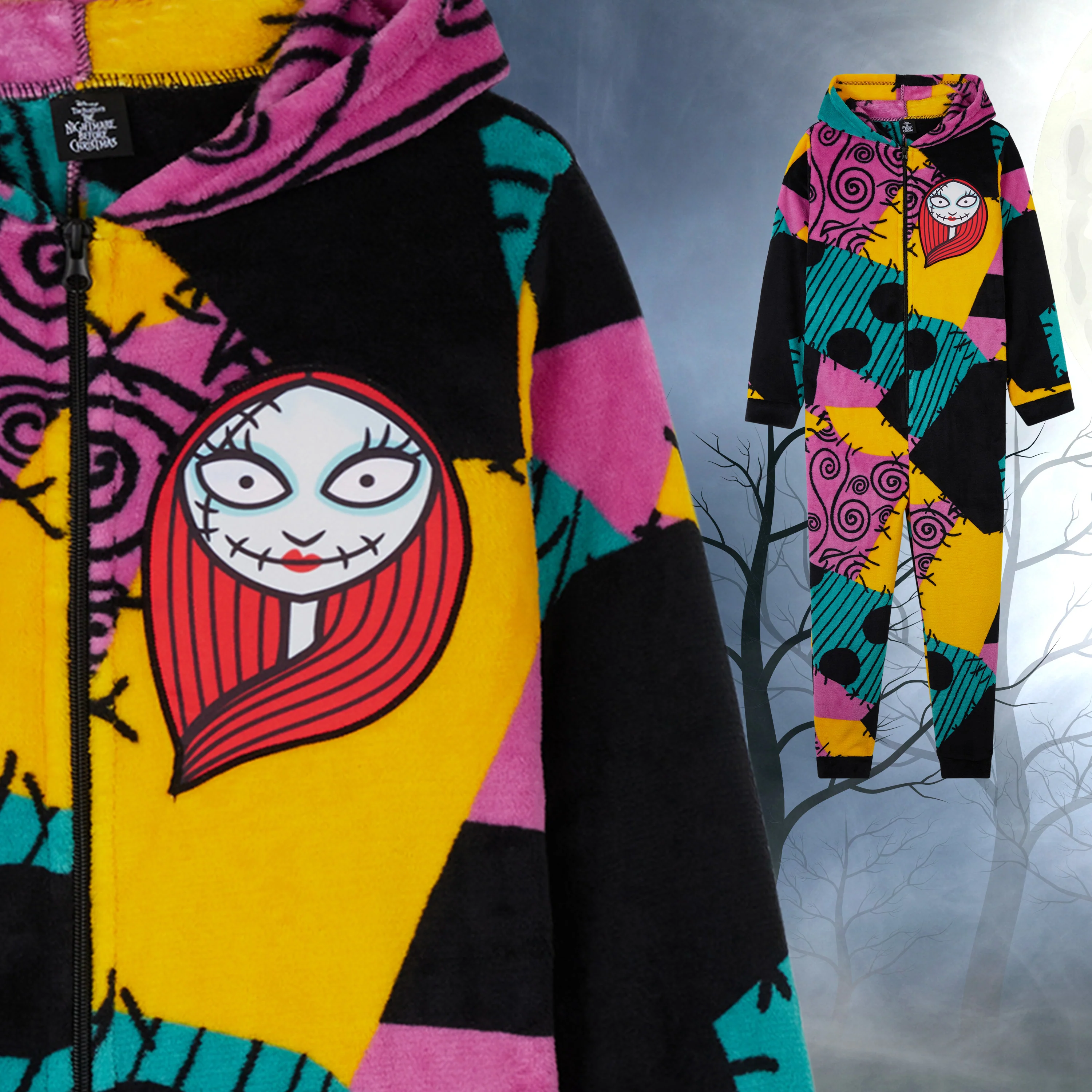 Disney Girls Fleece Onesie with Hood, Cosy Loungewear Sleepsuit - Gifts for Girls - Image 2