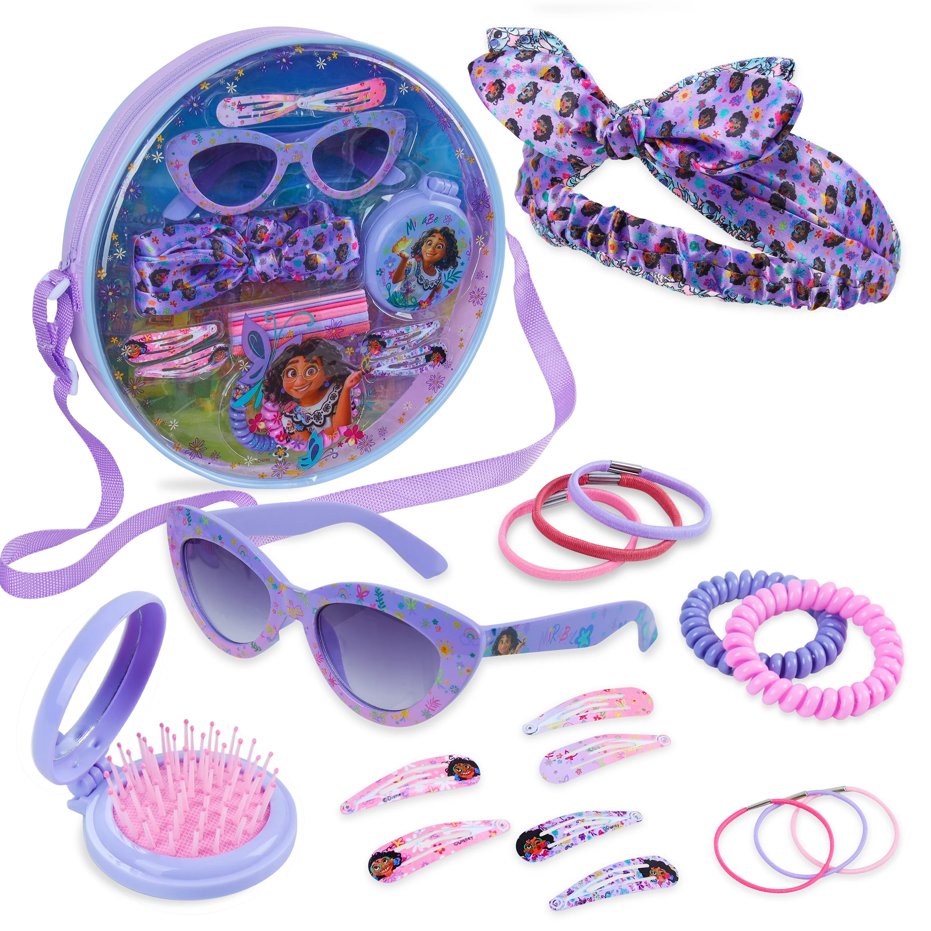 Disney Girls Handbag with Encanto Hair Accessories & Sunglasses