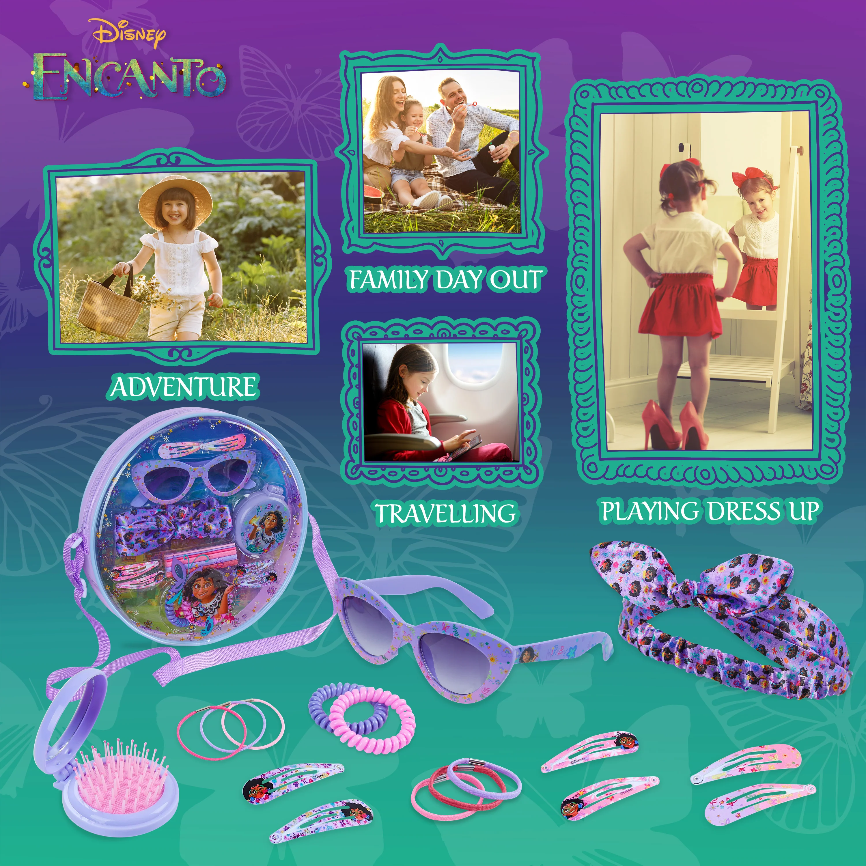 Disney Girls Handbag with Encanto Hair Accessories & Sunglasses - Image 4