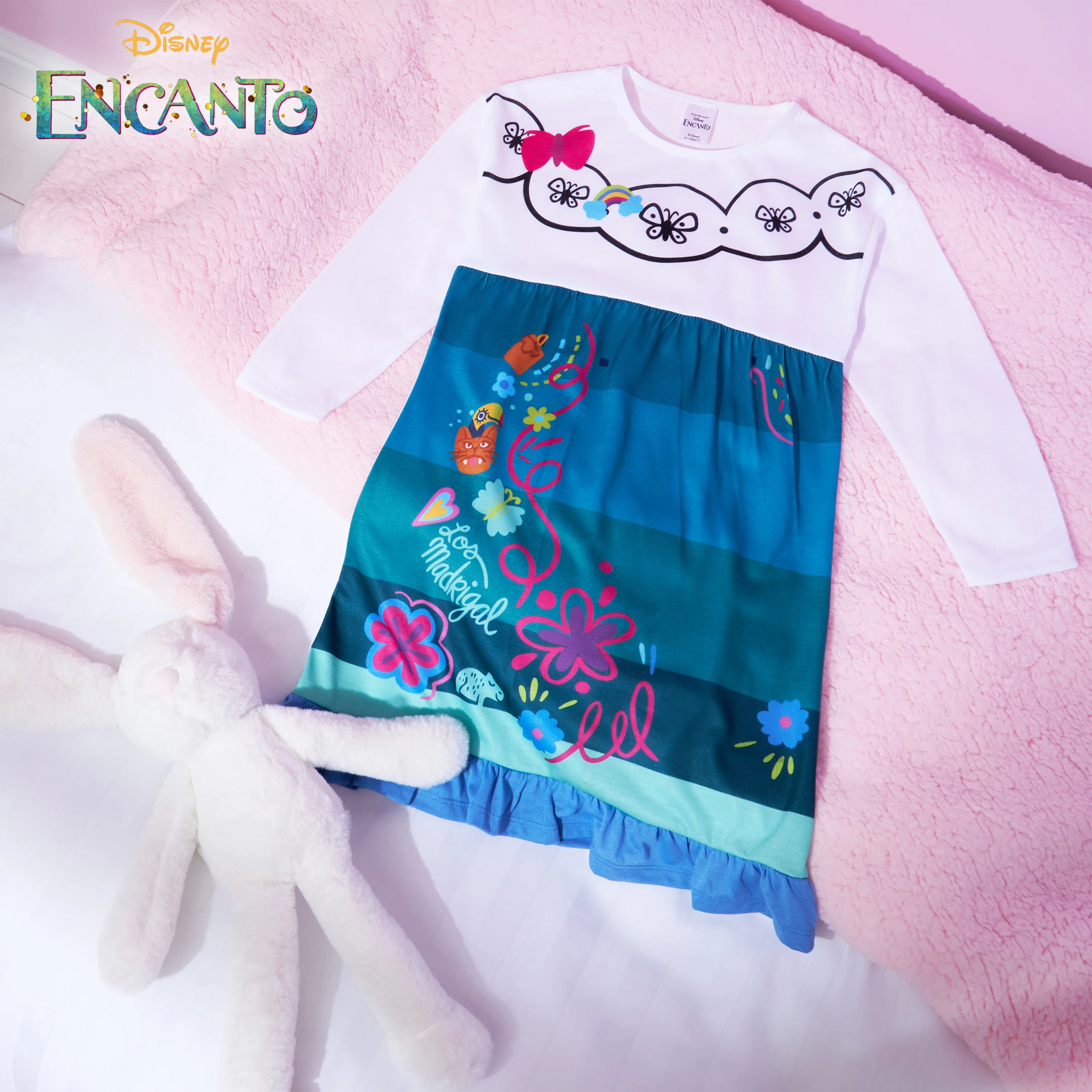 Disney Girls Nightdress, Encanto Long Sleeve Nightie for Girls - Image 3