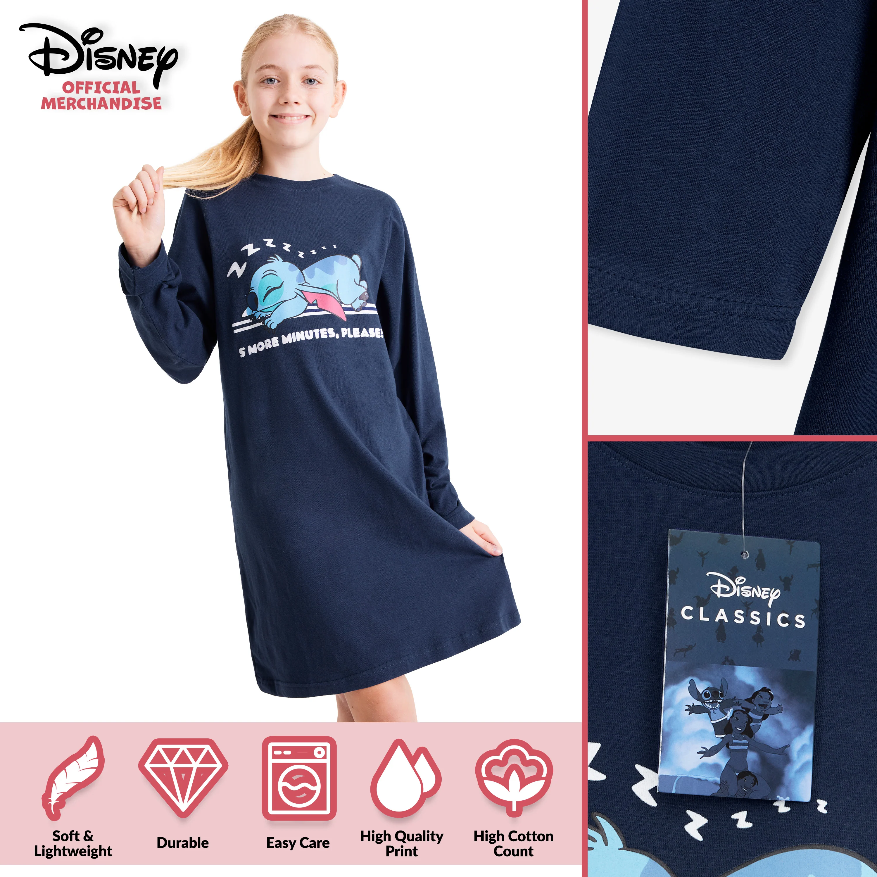 Disney Girls Nightdress, Lilo and Stitch Pyjamas, Stitch Gifts for Girls - Image 4
