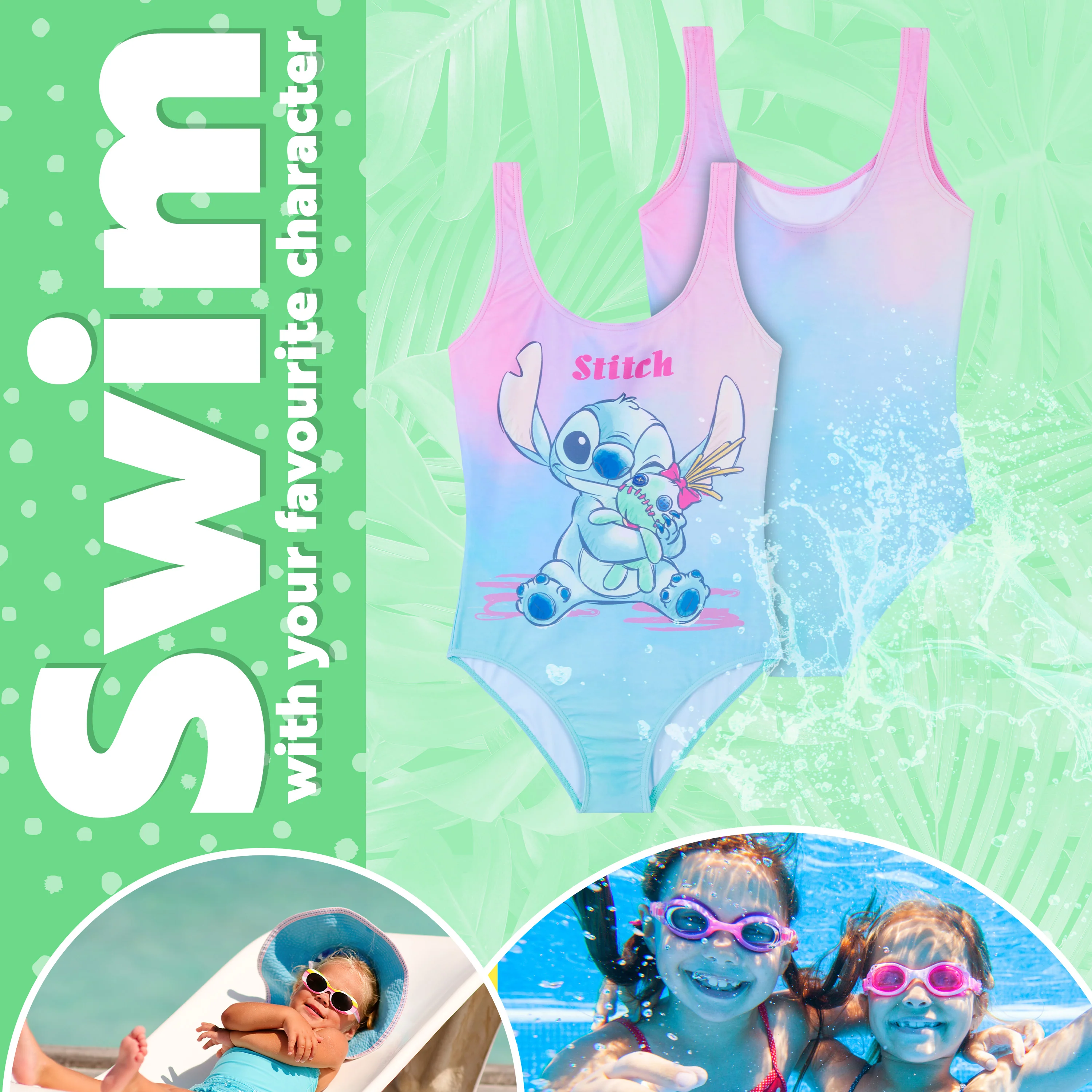 Disney Girls One Piece Swimming Costume, Comfortable Stretchy Swimsuit - Girls Gifts - Image 5