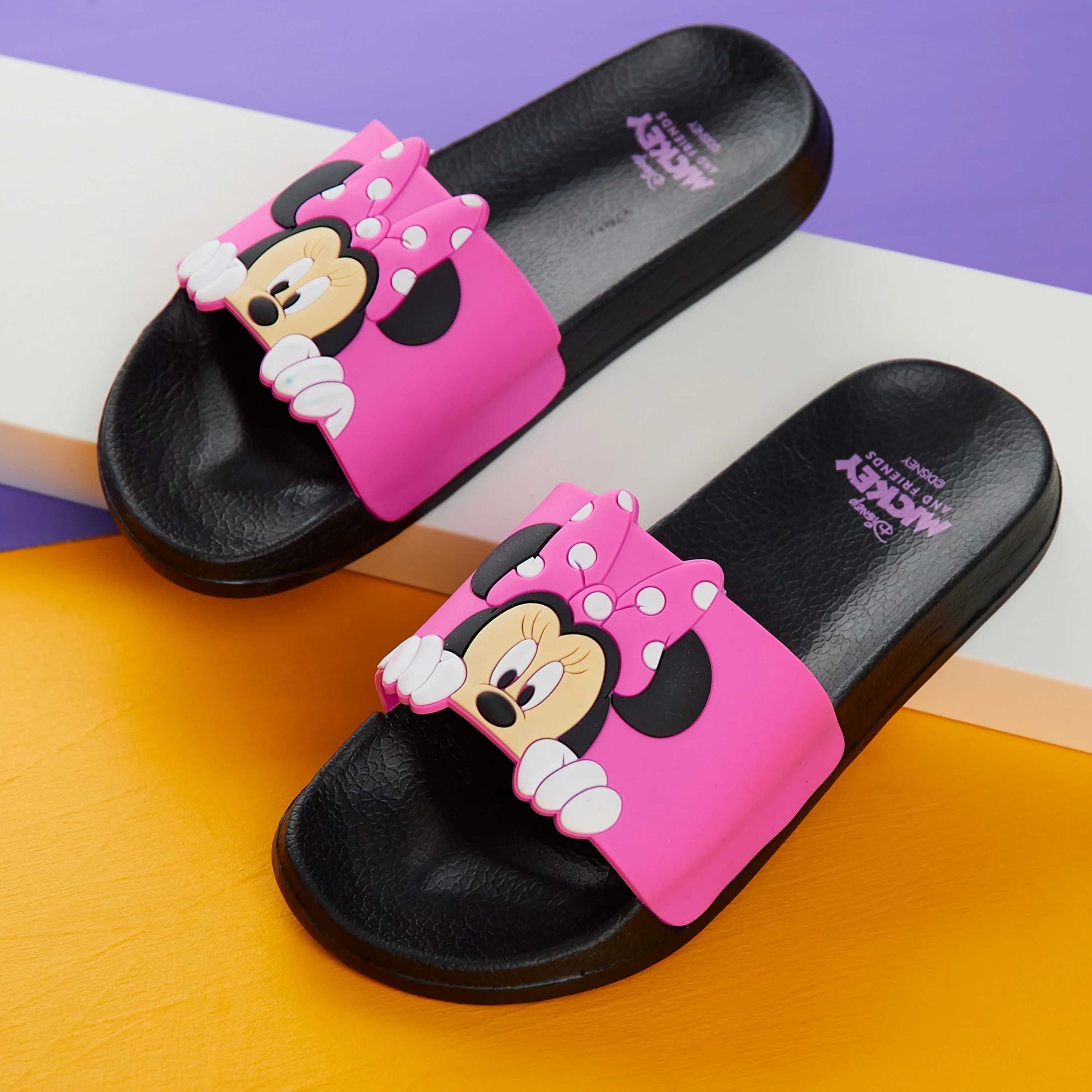 Disney Girls Sliders, Pool or Beach Shoes for Kids - Pink Minnie - Image 2