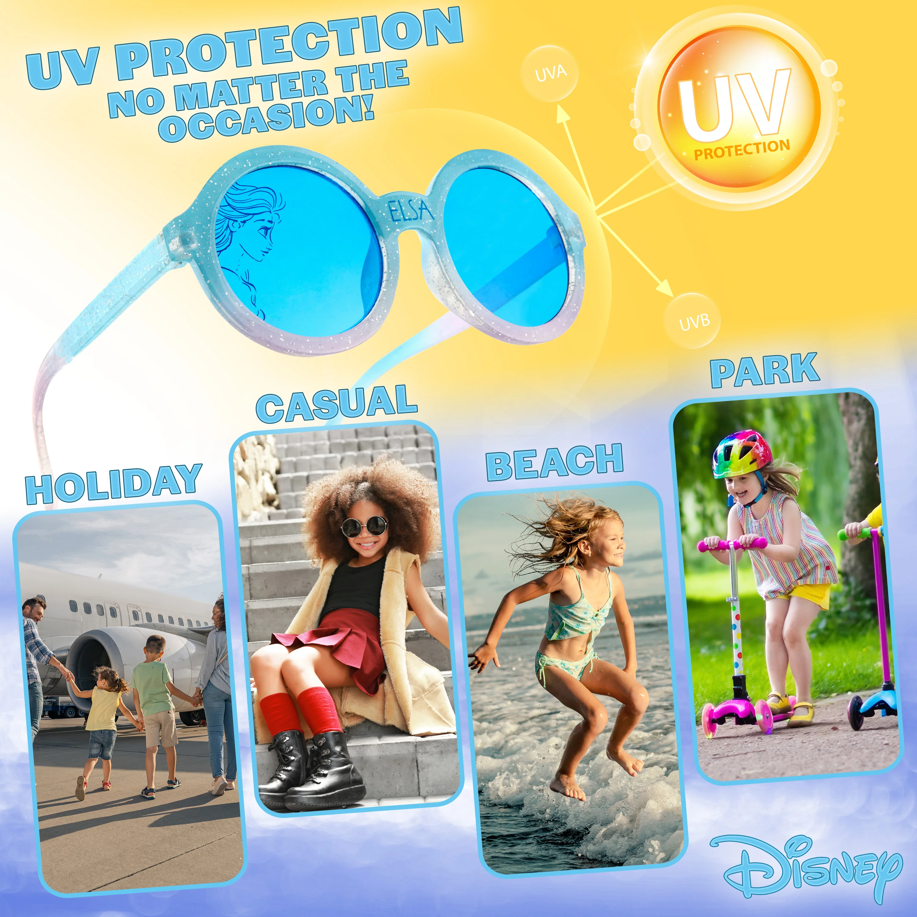 Disney Girls UV Protection Sunglasses, Case and Hair Accessories Set - ELSA - Image 4
