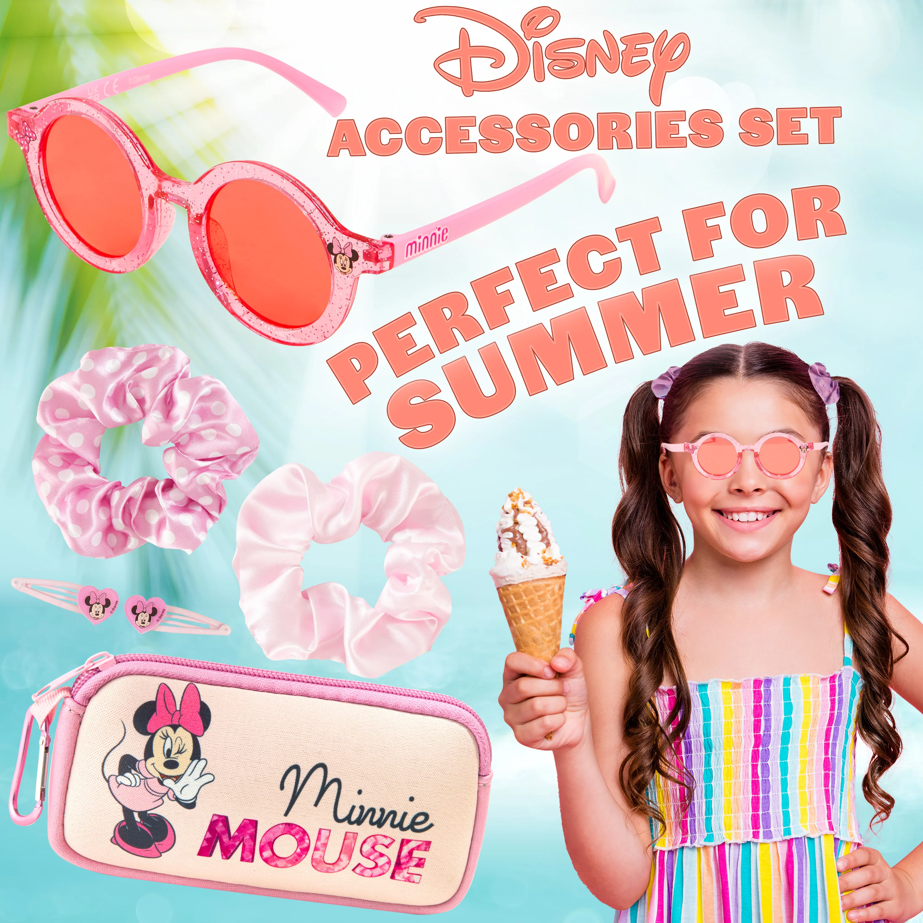 Disney Girls UV Protection Sunglasses, Case and Hair Accessories Set Girls Gifts - Image 3