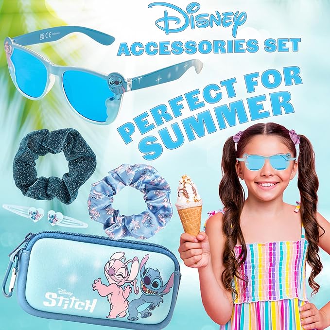 Disney Girls UV Protection Sunglasses, Case and Hair Accessories Set Girls Gifts - Image 3