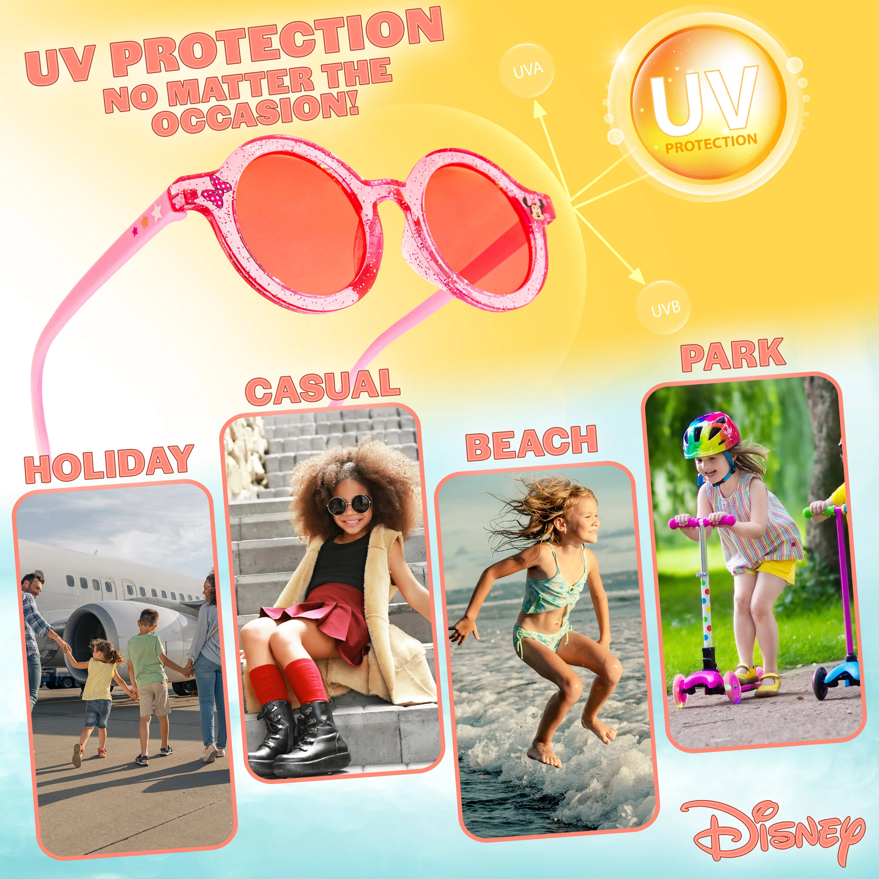 Disney Girls UV Protection Sunglasses, Case and Hair Accessories Set Girls Gifts - Image 4