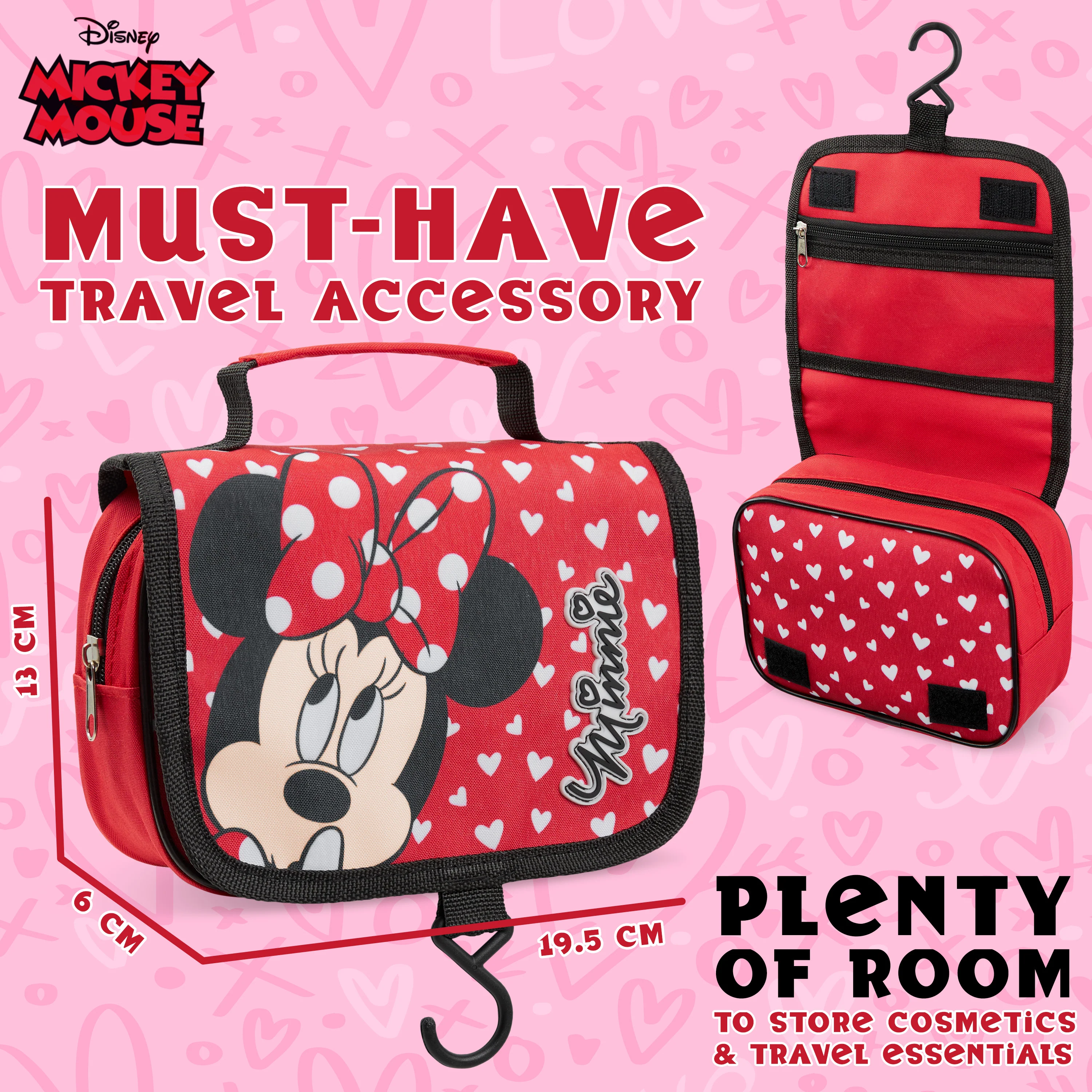 Disney Hanging Toiletry Bags for Women -Red Minnie Cosmetic Bag - Image 6