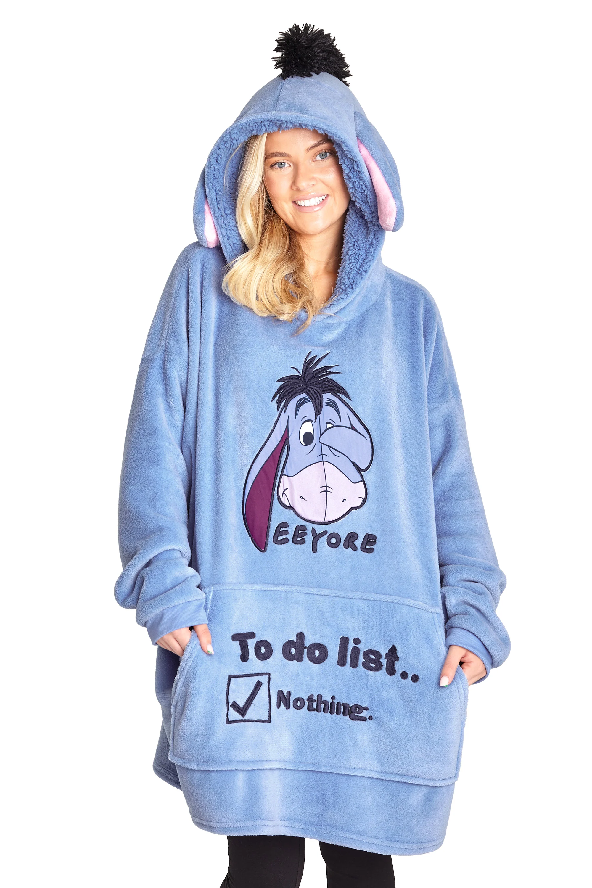 Disney Stitch Hoodie Blanket for Women Teenagers Fleece Wearable Blanket Warm Cosy Oversized Hoodie with Sherpa Hood Loungewear Stitch Gifts for Her
