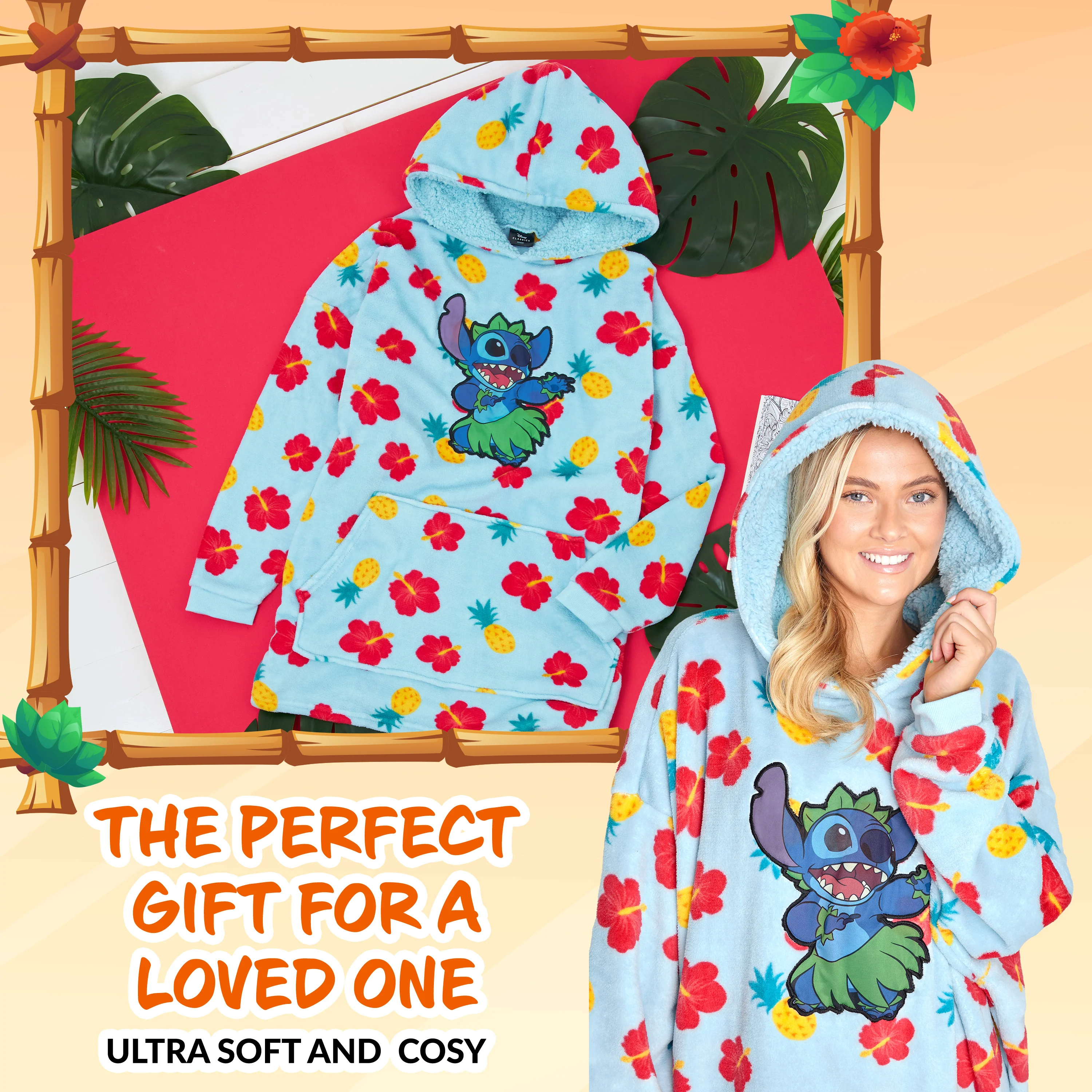 Disney Hoodie Blanket, Sherpa Fleece Oversized Hoodie, Eeyore Stitch Gifts - Image 2
