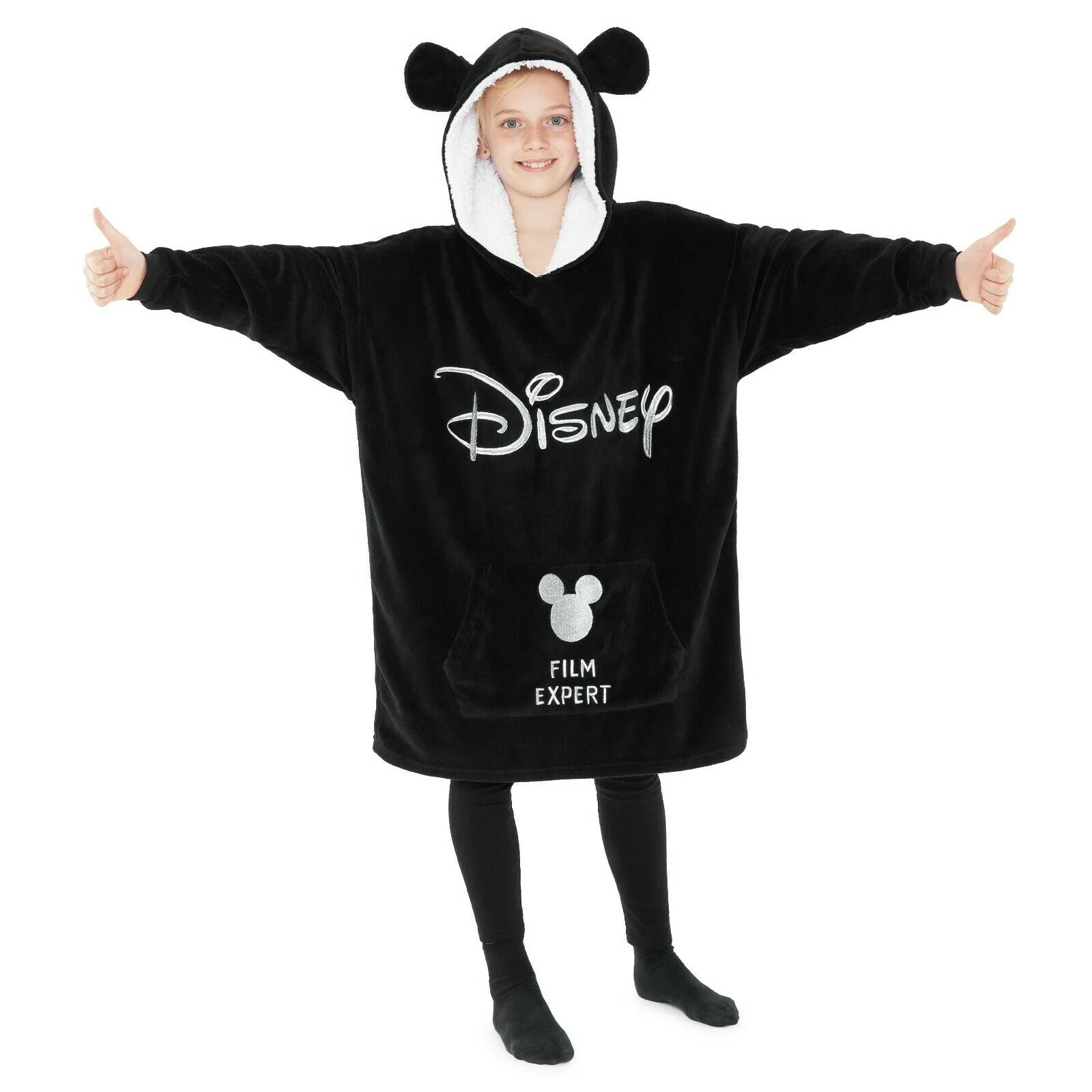 Disney Fleece Oversized Hoodie Blanket in Black - Mickey