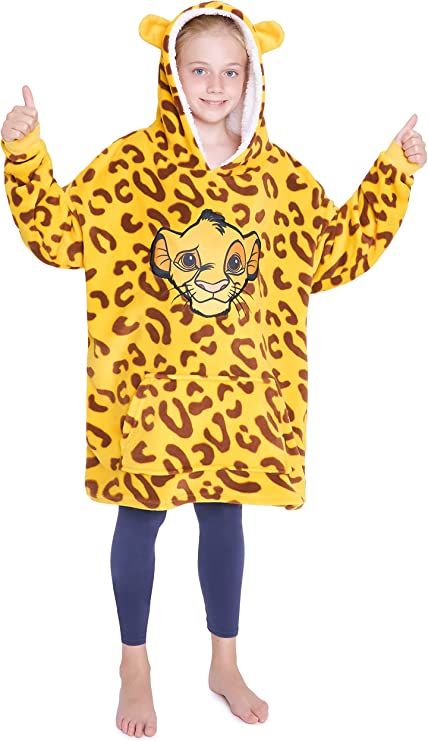 Disney Hoodies for Girls Boys, Kids Oversized Hoodie Blanket - SIMBA