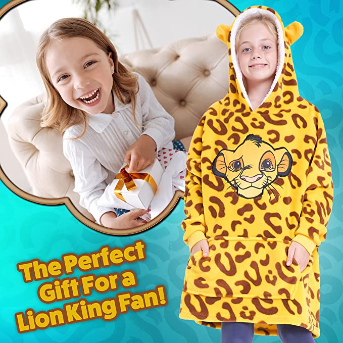 Disney Hoodies for Girls Boys, Kids Oversized Hoodie Blanket - SIMBA - Image 2