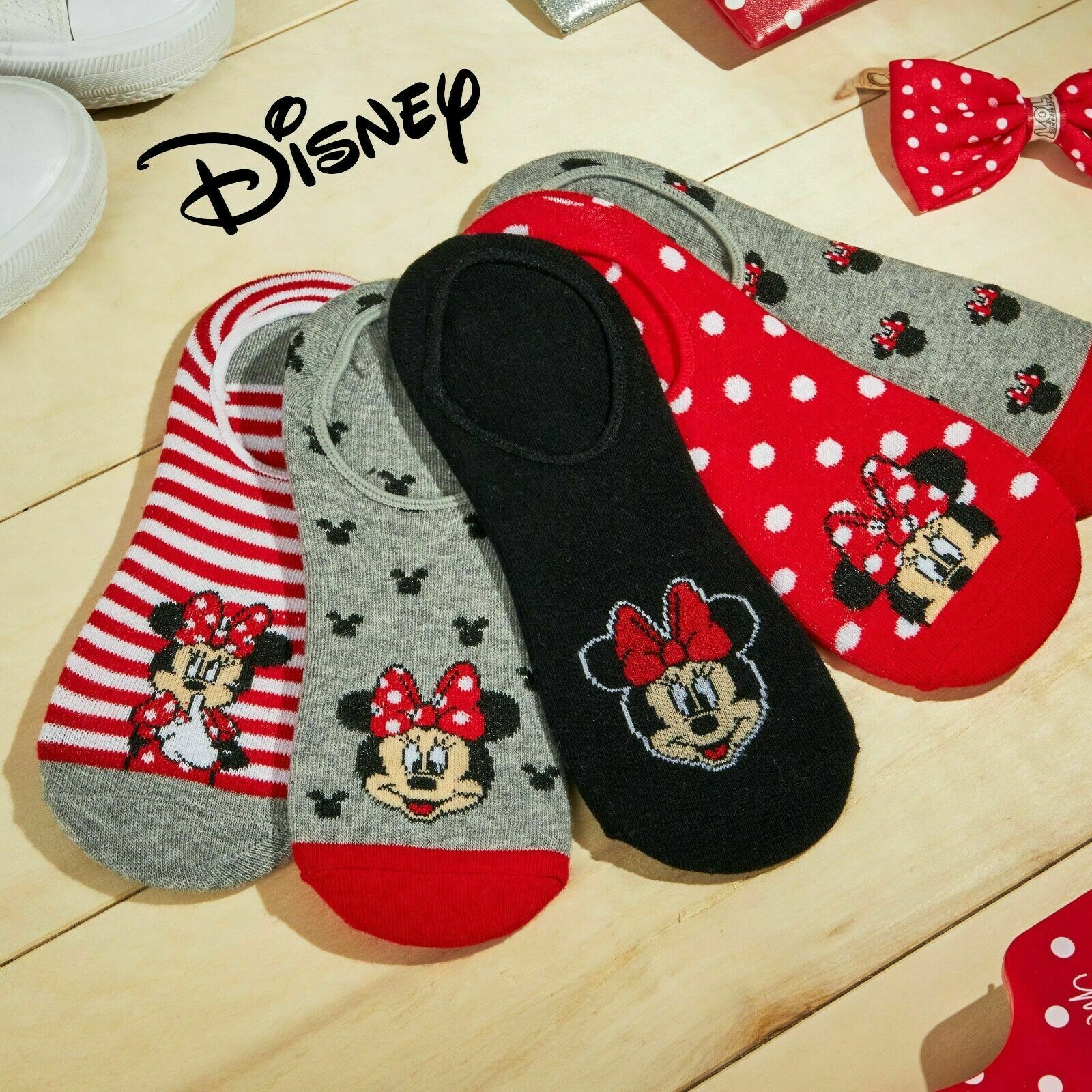 Disney Invisible 5 Pairs Socks, Minnie & Mickey No Show, Disney Gifts - Image 5