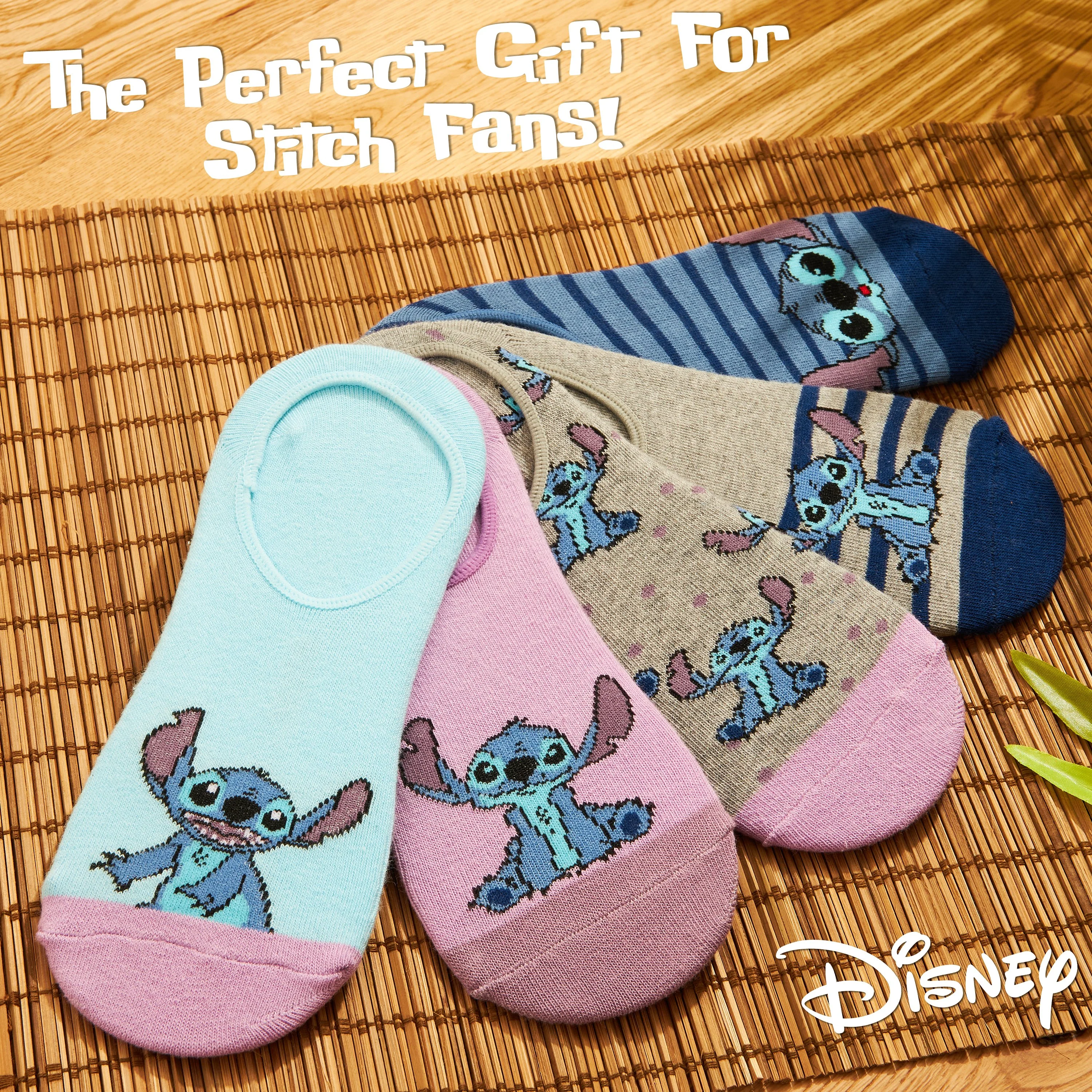Disney Invisible Socks, Trainer Socks, 5 x No Show Socks, Stitch Disney Gifts - Image 3