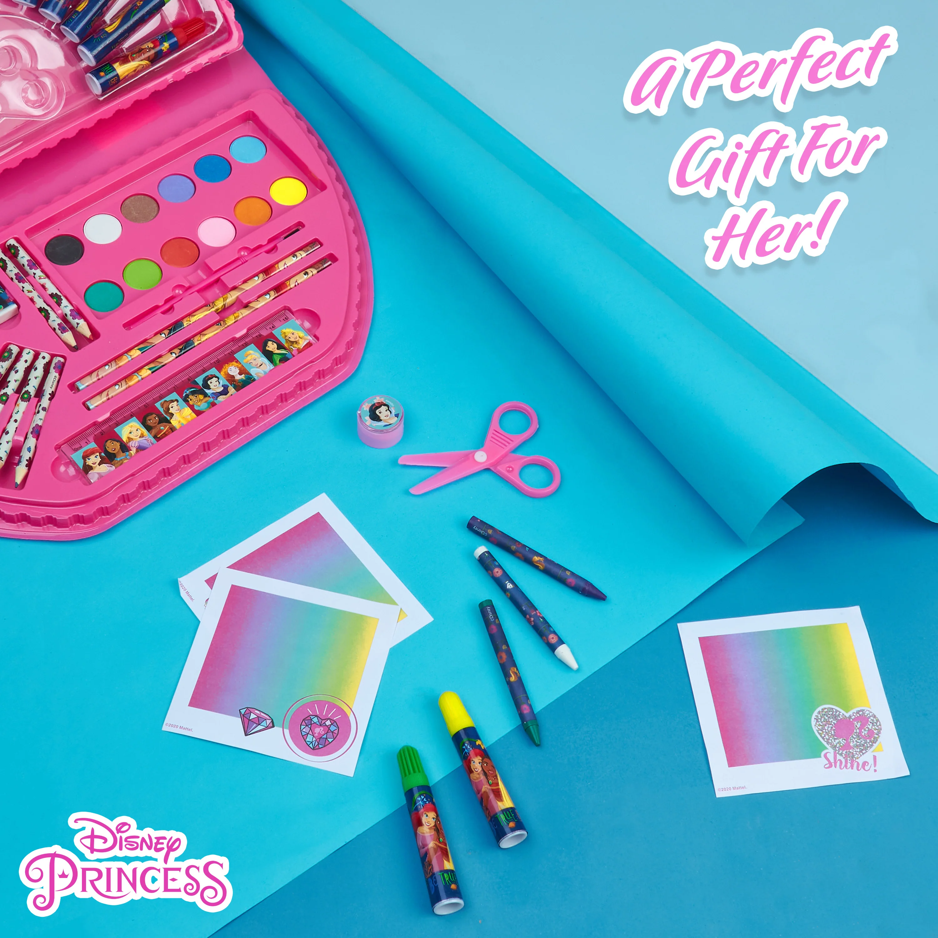 Disney Kids Art Set for Girls 40 Plus Pieces Princess Kids Colouring Sets - Image 2