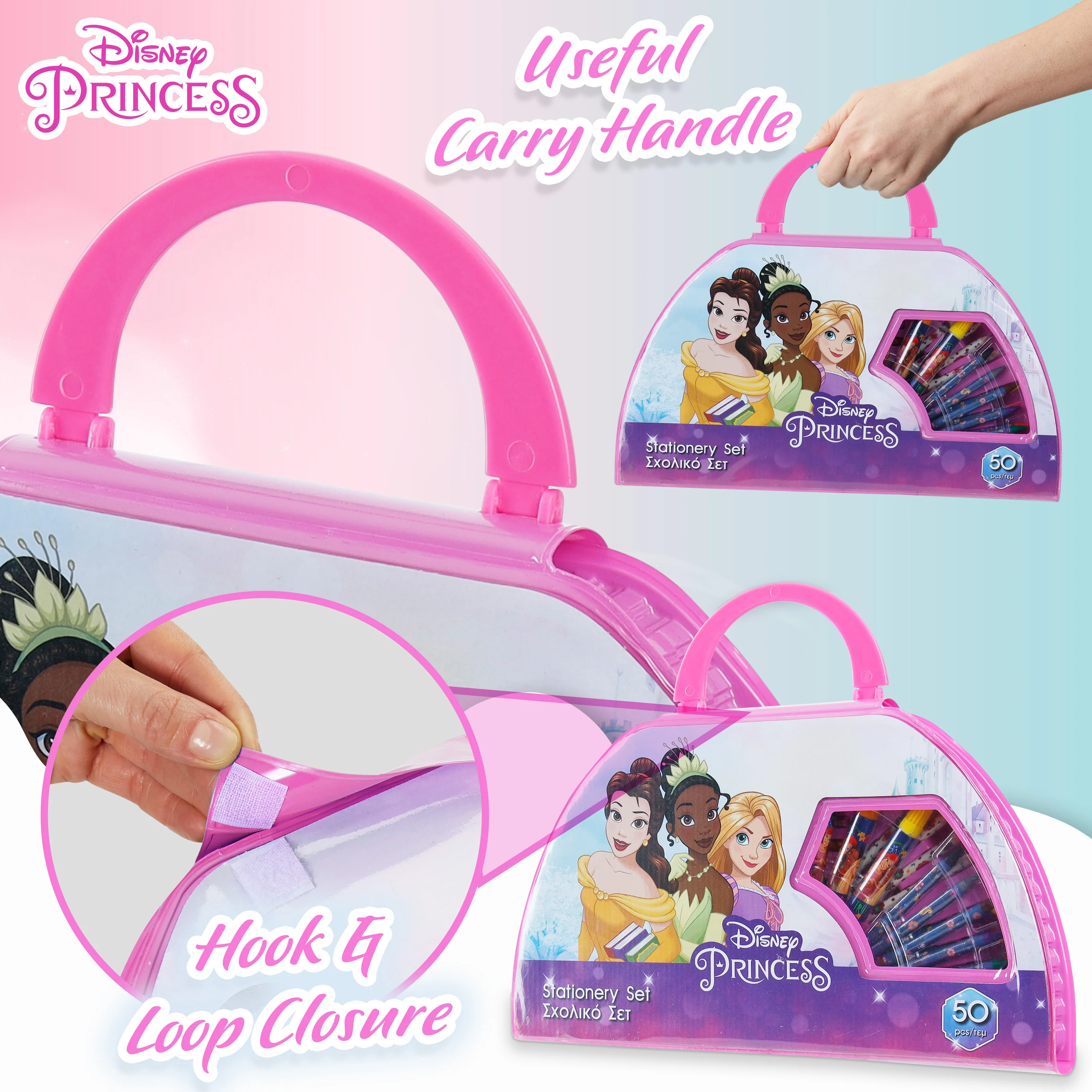 Disney Kids Art Set Princess Colouring Sets for Children 50pcs Art Supplies (Pink Princess) - Image 3
