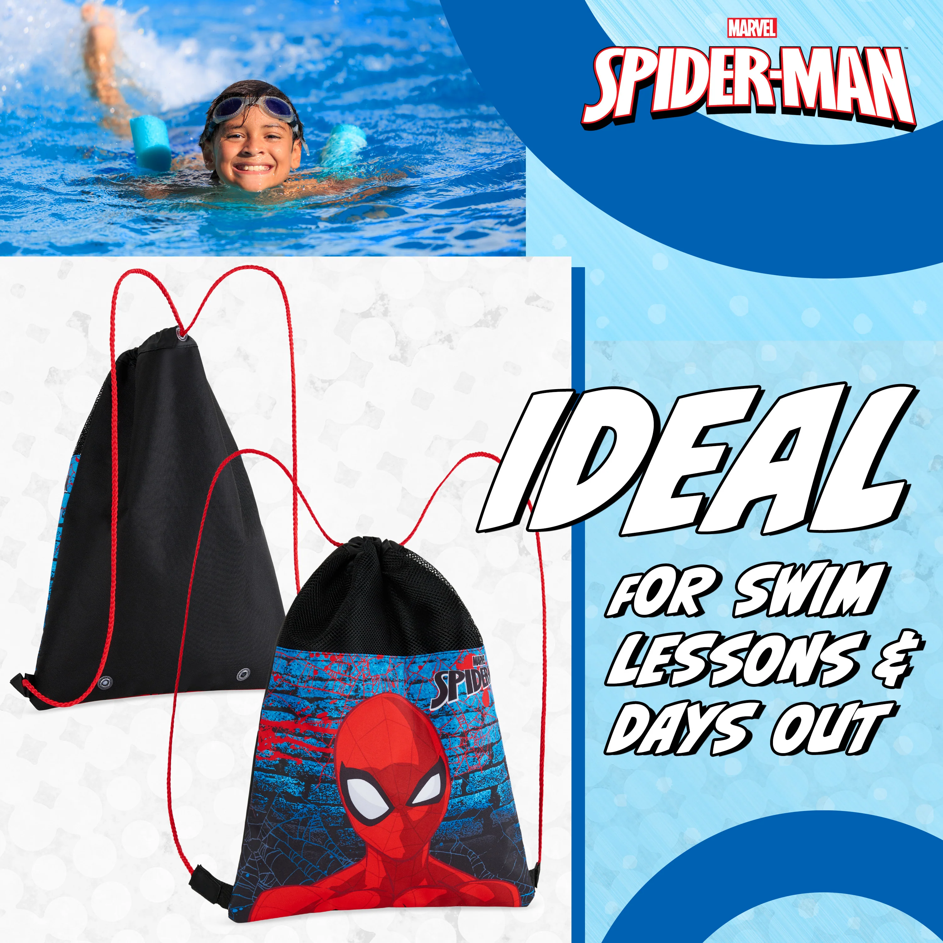 Disney Kids Drawstring Bags - Swimming Bag, School PE Bag - Spiderman - Image 4