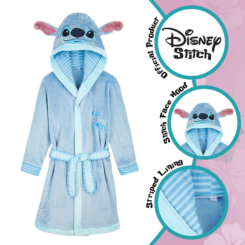 Disney Kids Dressing Gown, Lilo and Stitch, Lion King, Mickey Robe Girls Boys, Gifts - Image 2