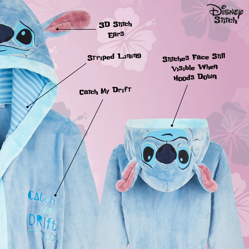 Disney Kids Dressing Gown, Lilo and Stitch, Lion King, Mickey Robe Girls Boys, Gifts - Image 4
