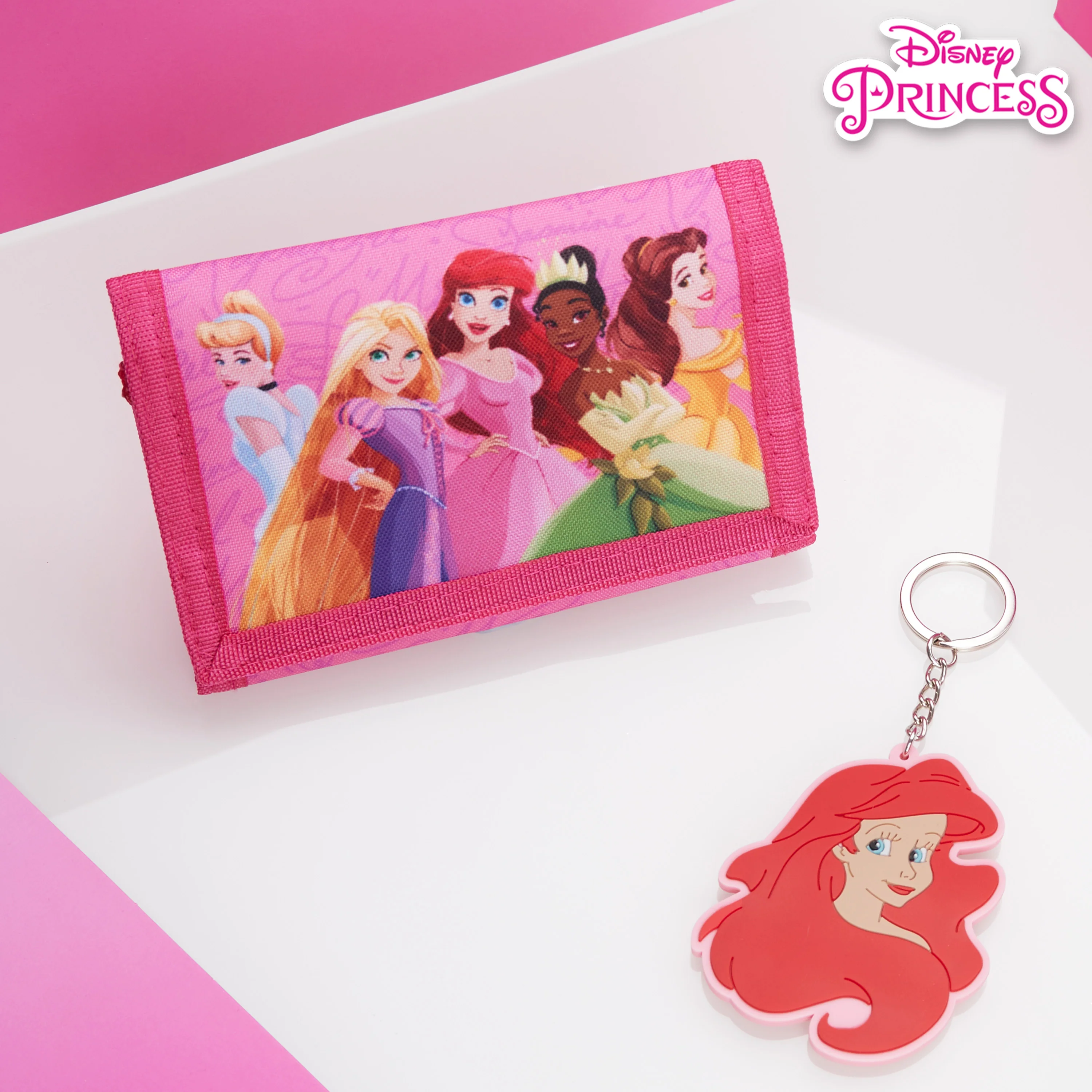 Disney Kids Wallet and Keyring Gift Set - Pink Princesses - Image 2