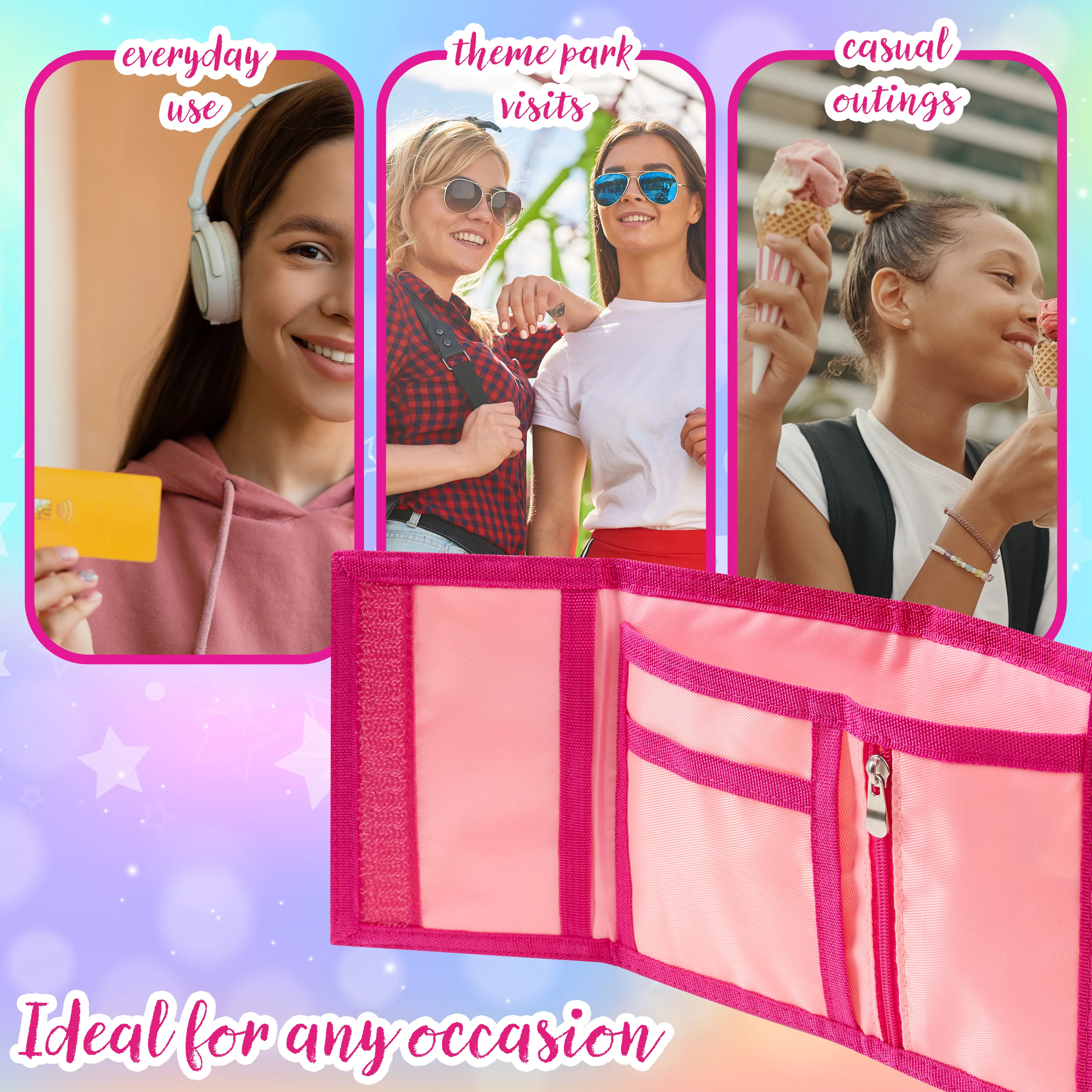 Disney Kids Wallet and Keyring Gift Set - Pink Princesses - Image 3