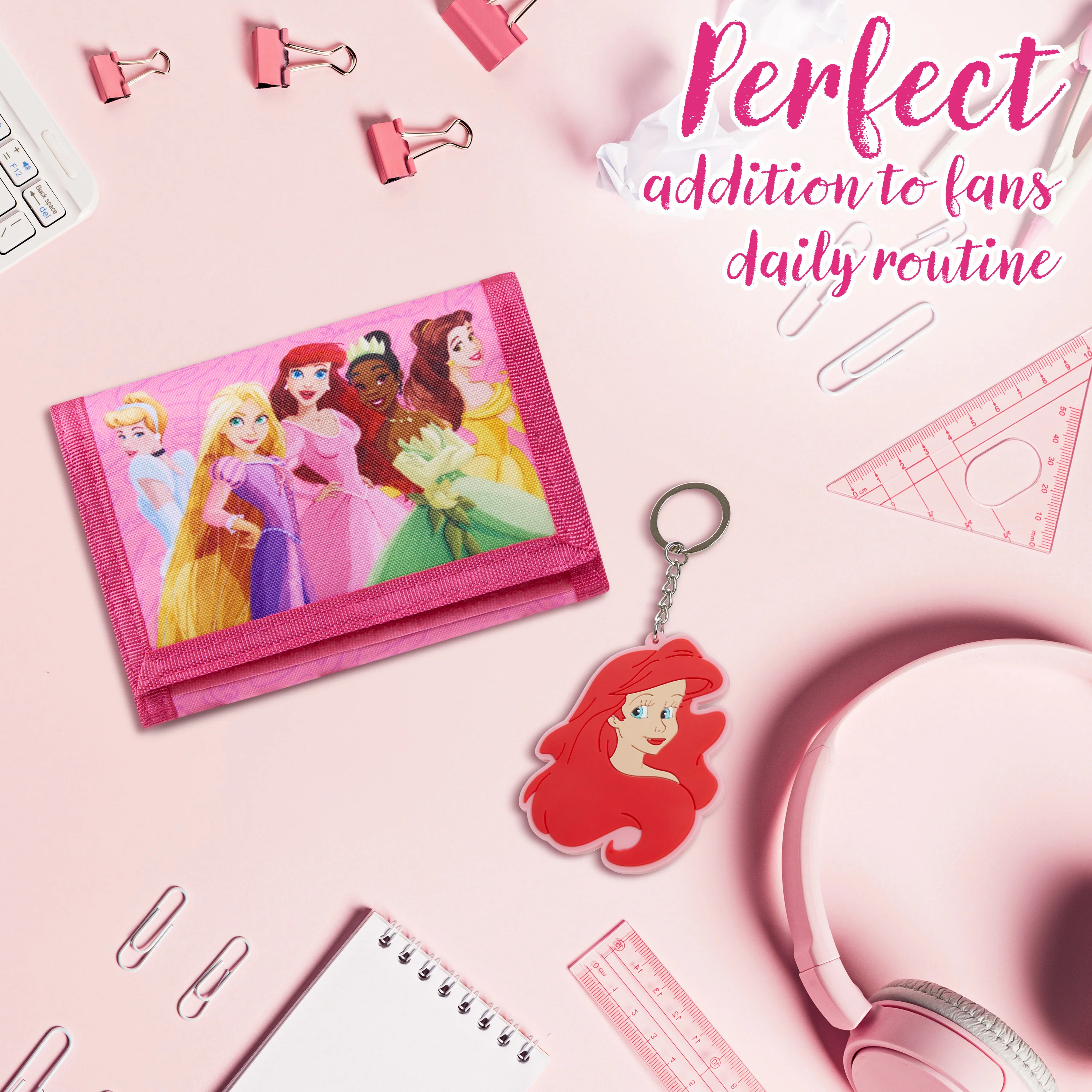 Disney Kids Wallet and Keyring Gift Set - Pink Princesses - Image 4