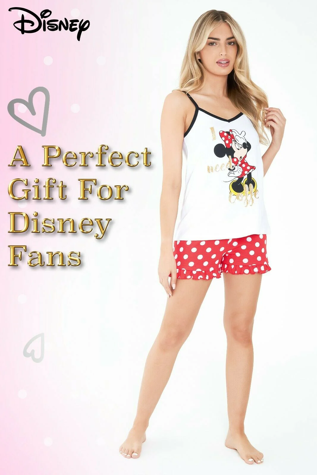 Disney Ladies Pyjamas Set, Shorts PJs for Women, Minnie Mouse Pyjamas - Image 4