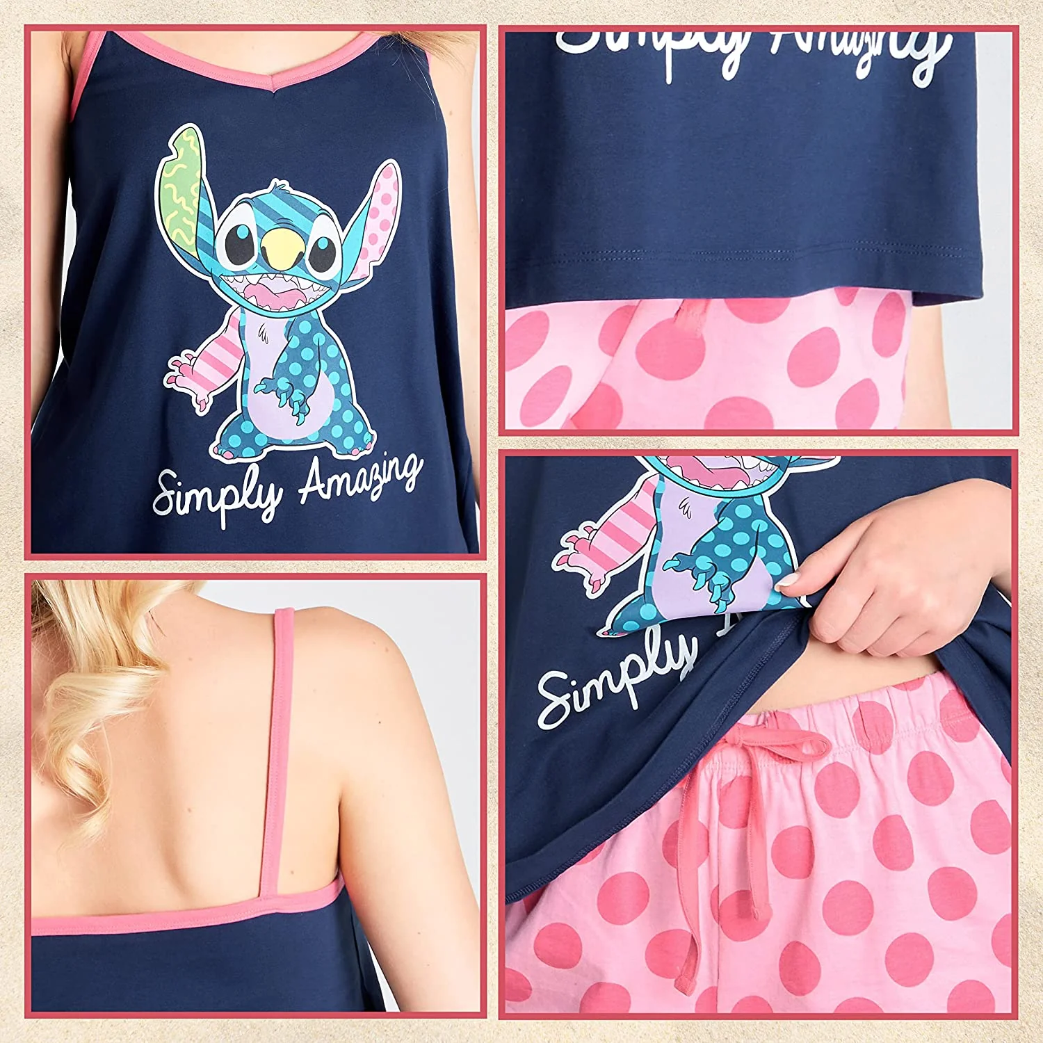 Disney Ladies Pyjamas Short PJs for Women Sets Stitch Disney Gifts - Image 5