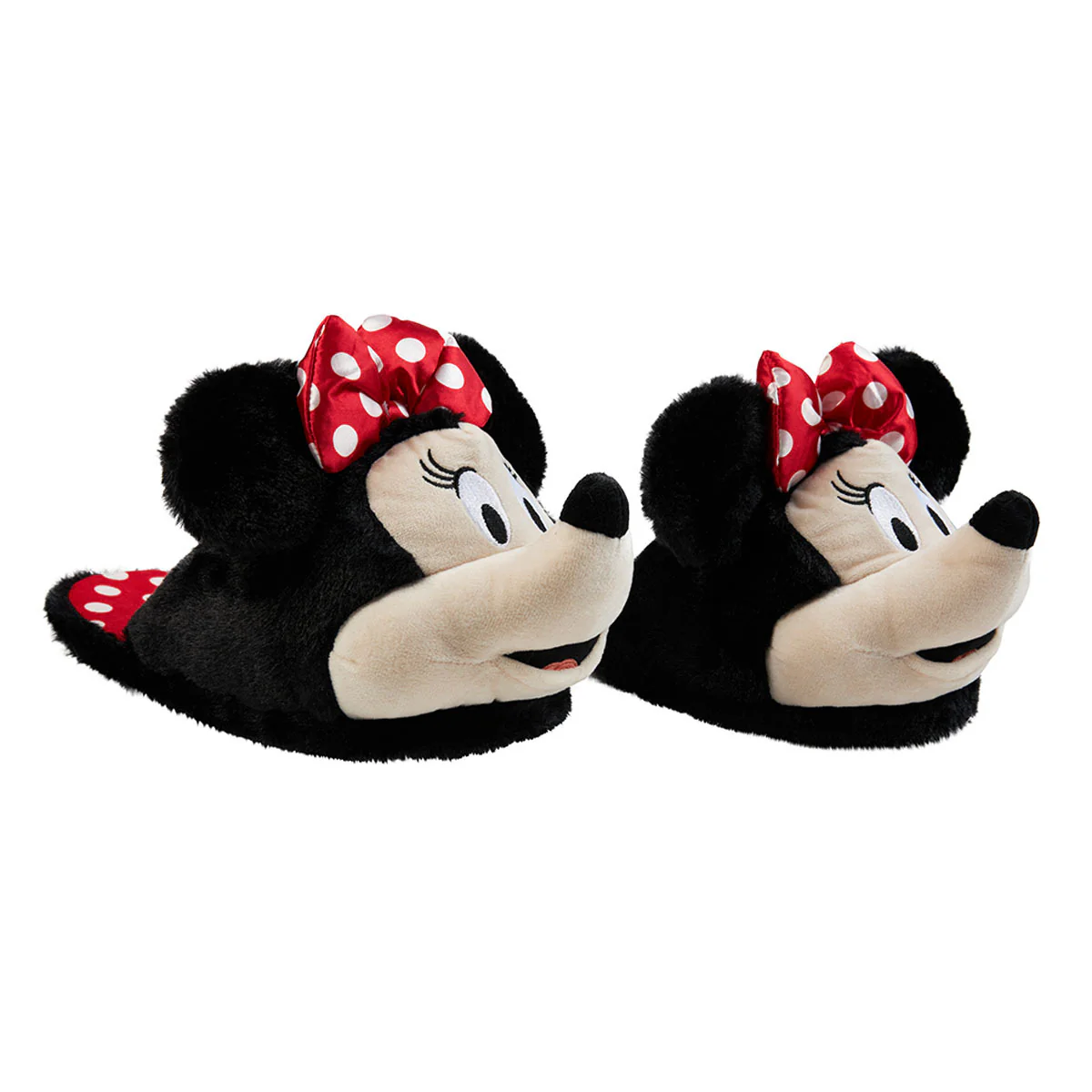 Disney Ladies Slippers, Fluffy Indoor House Shoes - Minnie Mouse