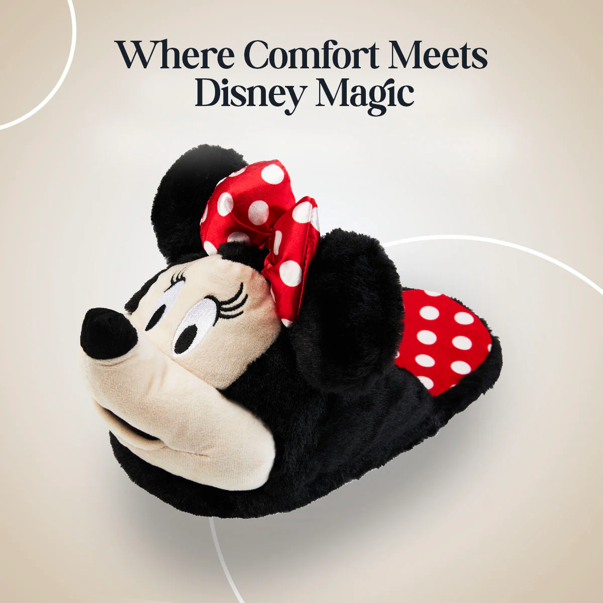 Disney Ladies Slippers, Fluffy Indoor House Shoes - Minnie Mouse - Image 2