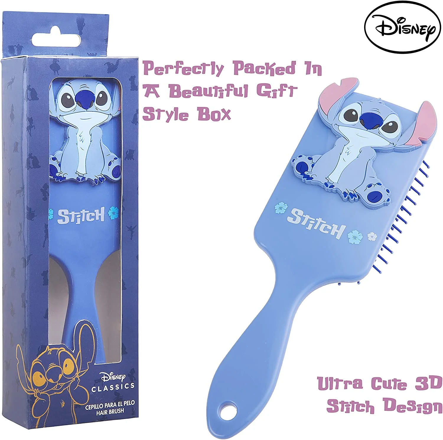 Disney Lilo and Stitch Hair Brush with 3D Stitch, Gifts for Girls, Ladies - Image 6