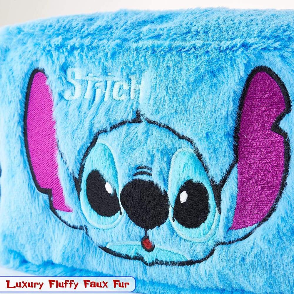 Disney Lilo and Stitch Plush Makeup Bag with Fluffy Pom Pom for Women Or Girls - Image 6