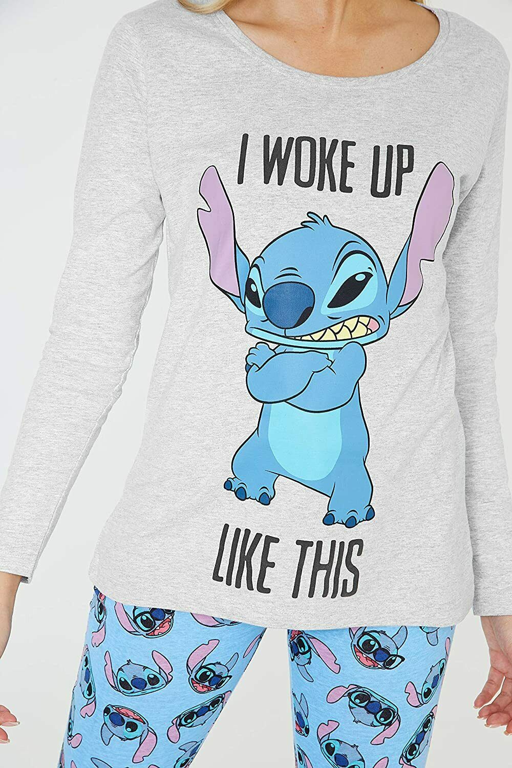 Disney Lilo & Stitch Ladies Pyjama Ser - Long Sleeve Top & Leggings - Image 3