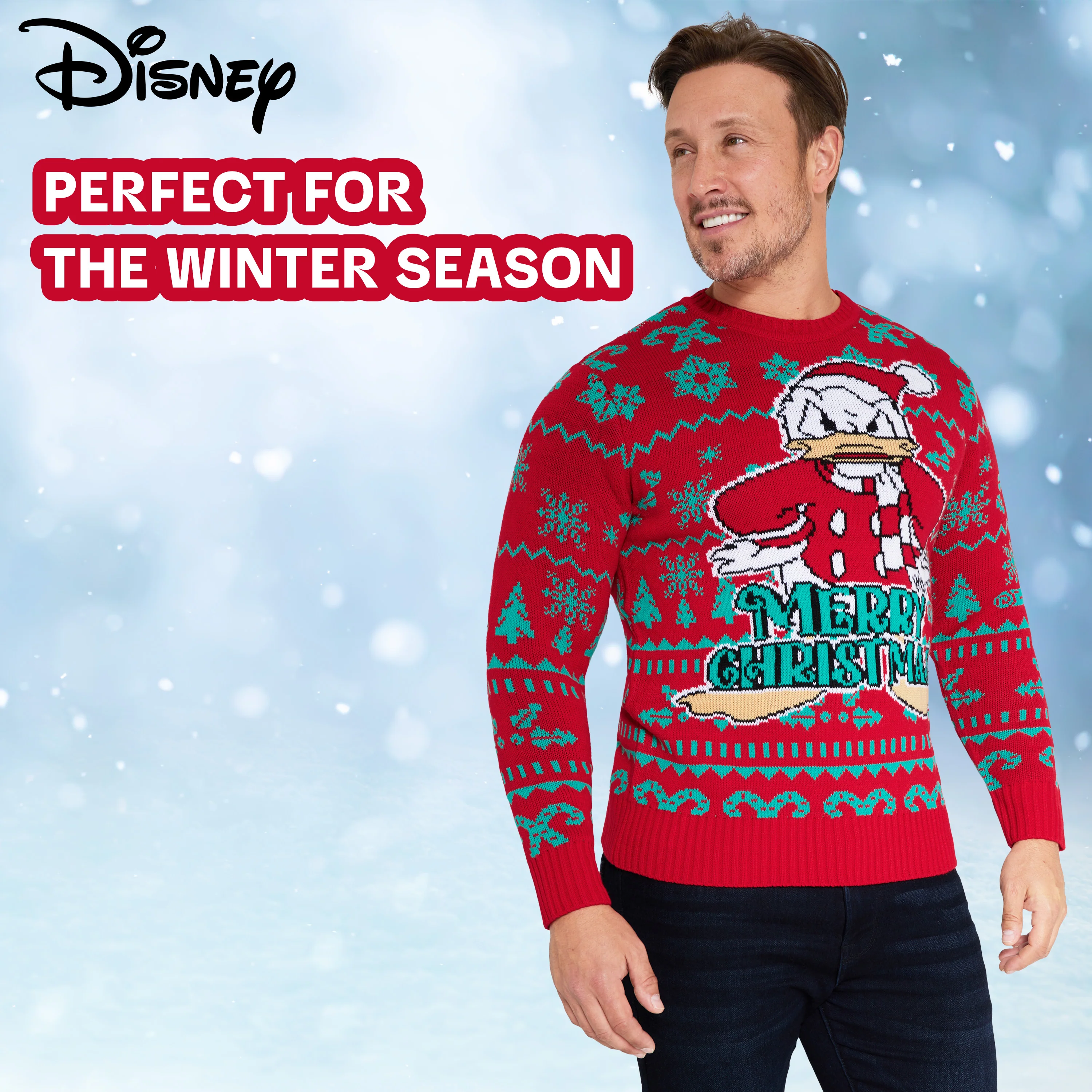 Disney Mens Christmas Jumper Crew Neck with Long Sleeves, Warm Cosy Xmas Jumper - Gifts for Men - Image 5