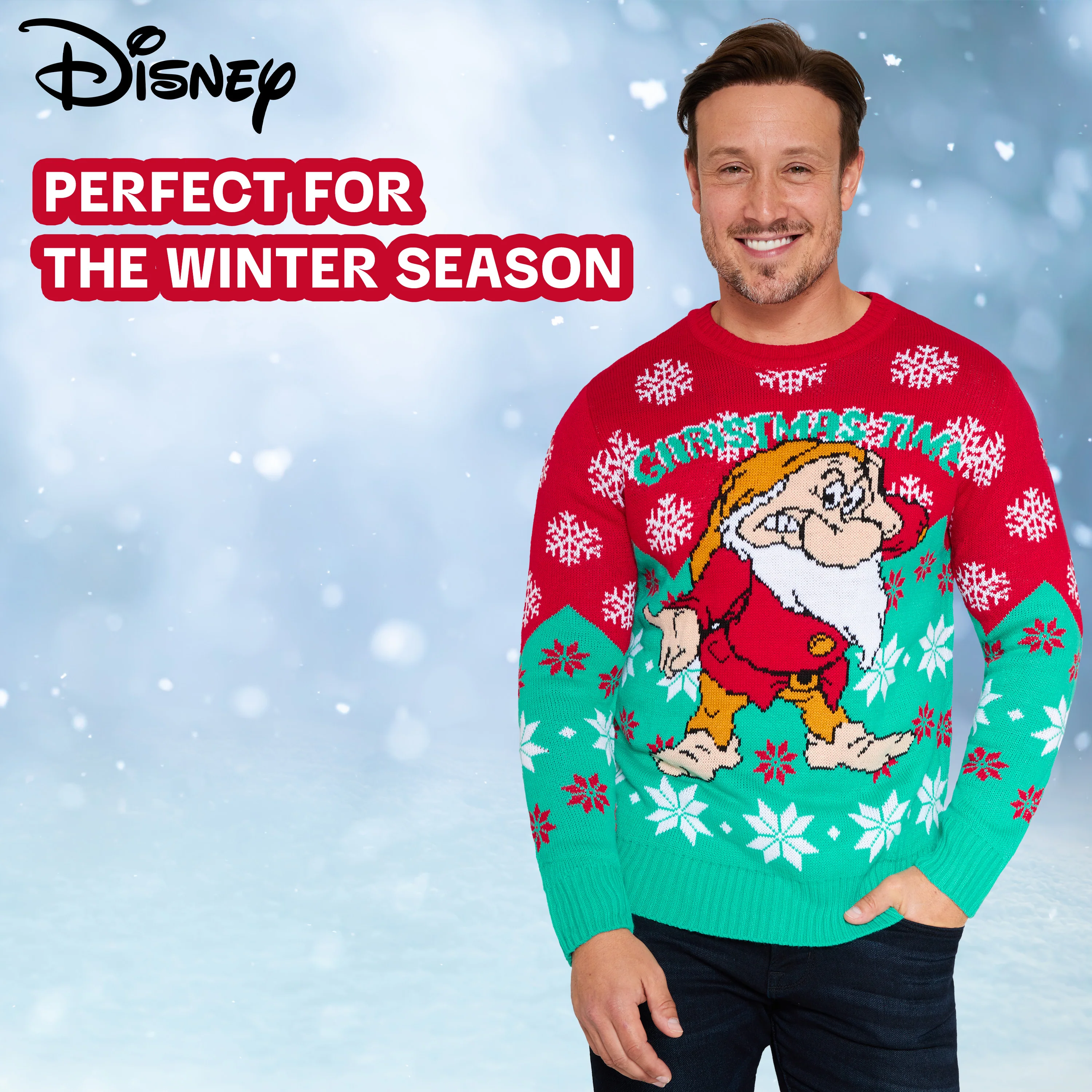 Disney Mens Christmas Jumper Crew Neck with Long Sleeves, Warm Cosy Xmas Jumper - Gifts for Men - Image 5