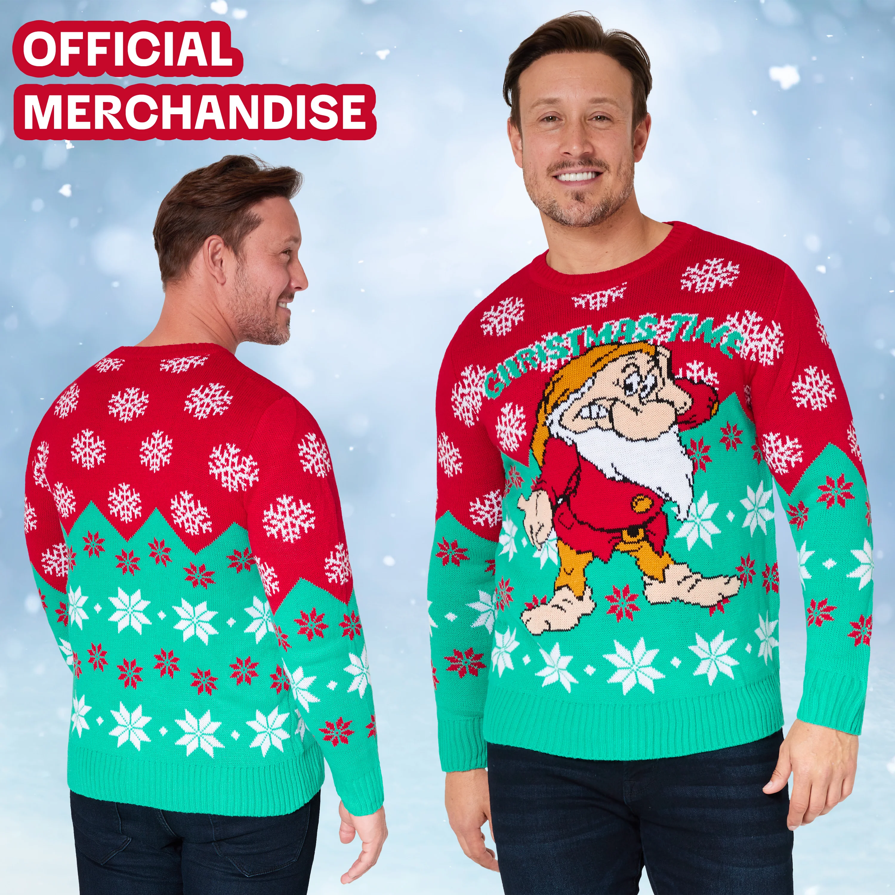 Disney Mens Christmas Jumper - Grumpy - Image 4