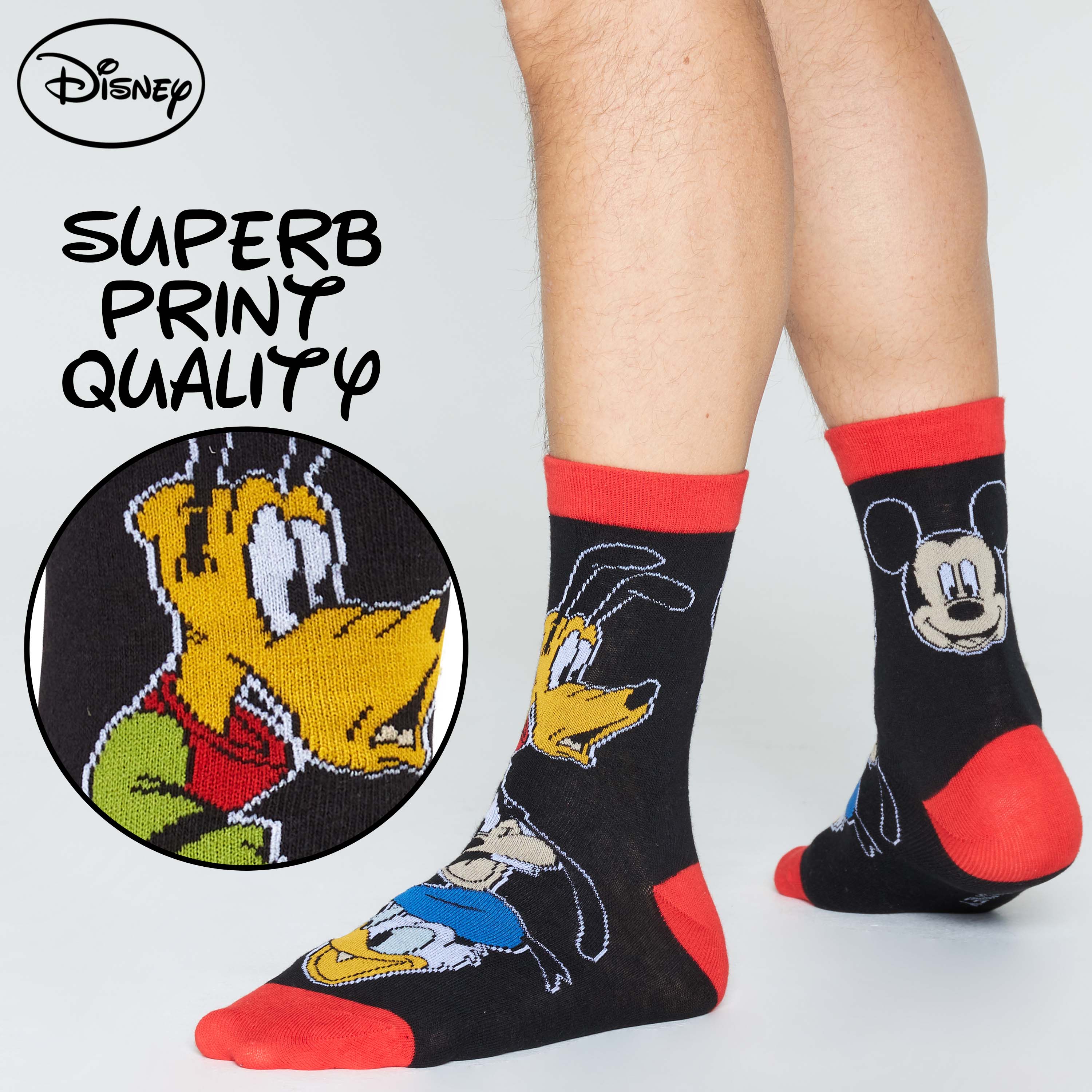 Disney Mens Socks, 5 Pack Novelty Socks, Mickey Pluto Donald Goofy Disney Gifts - Image 3