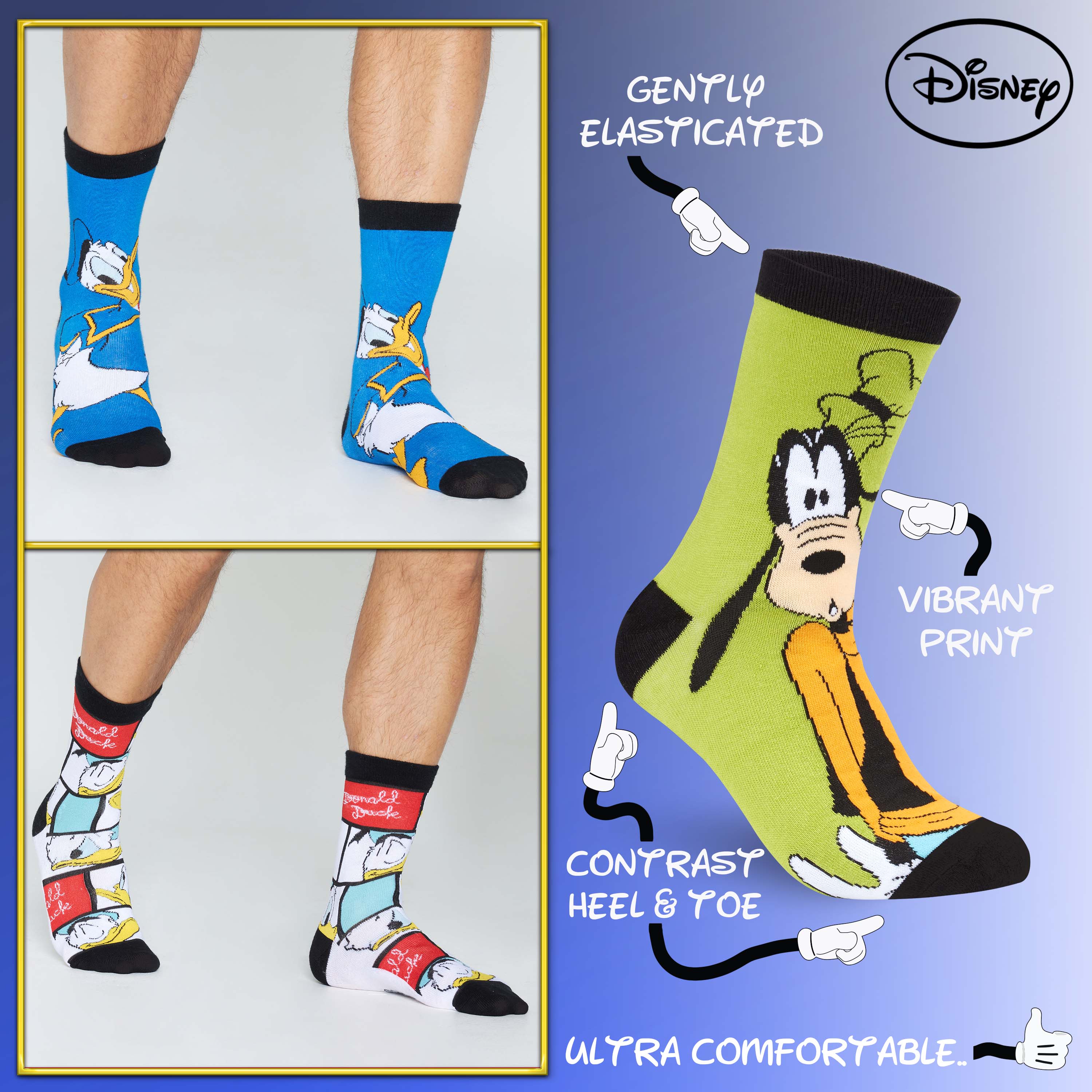Disney Mens Socks, 5 Pack Novelty Socks, Mickey Pluto Donald Goofy Disney Gifts - Image 5