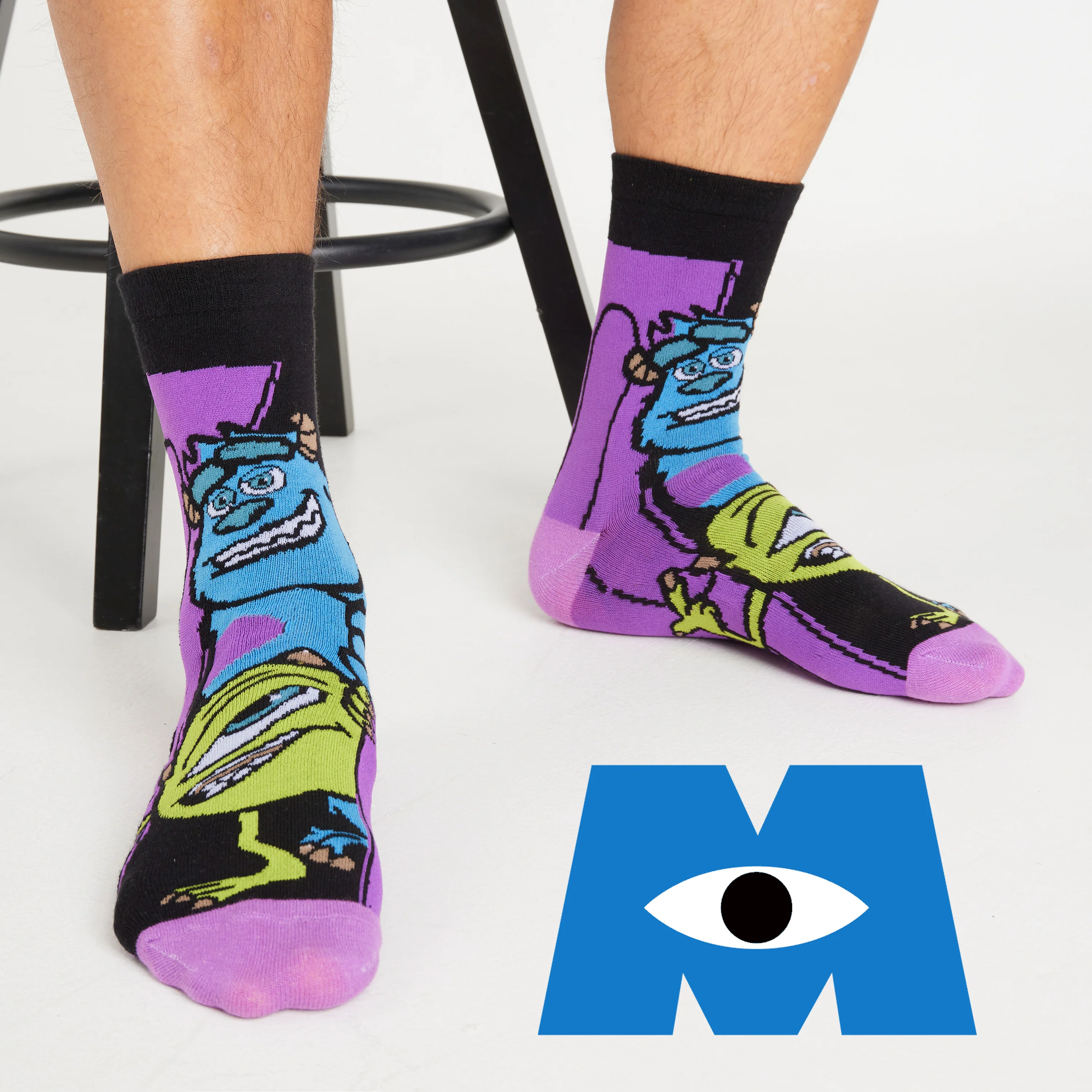 Disney Mens Socks - Pack of 5 Crew Socks for Men - Monsters INC. - Image 4