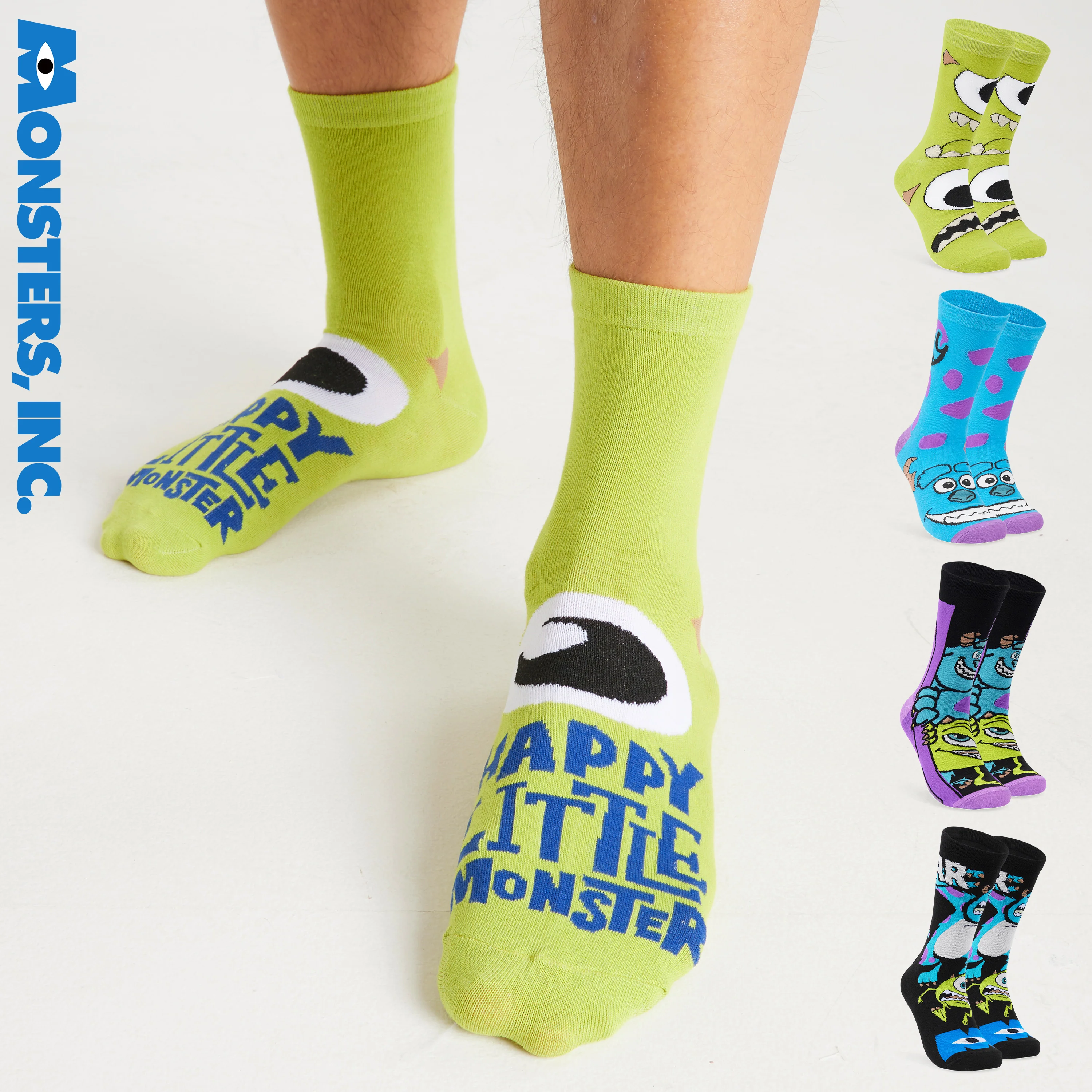 Disney Mens Socks - Pack of 5 Crew Socks for Men - Monsters INC. - Image 6