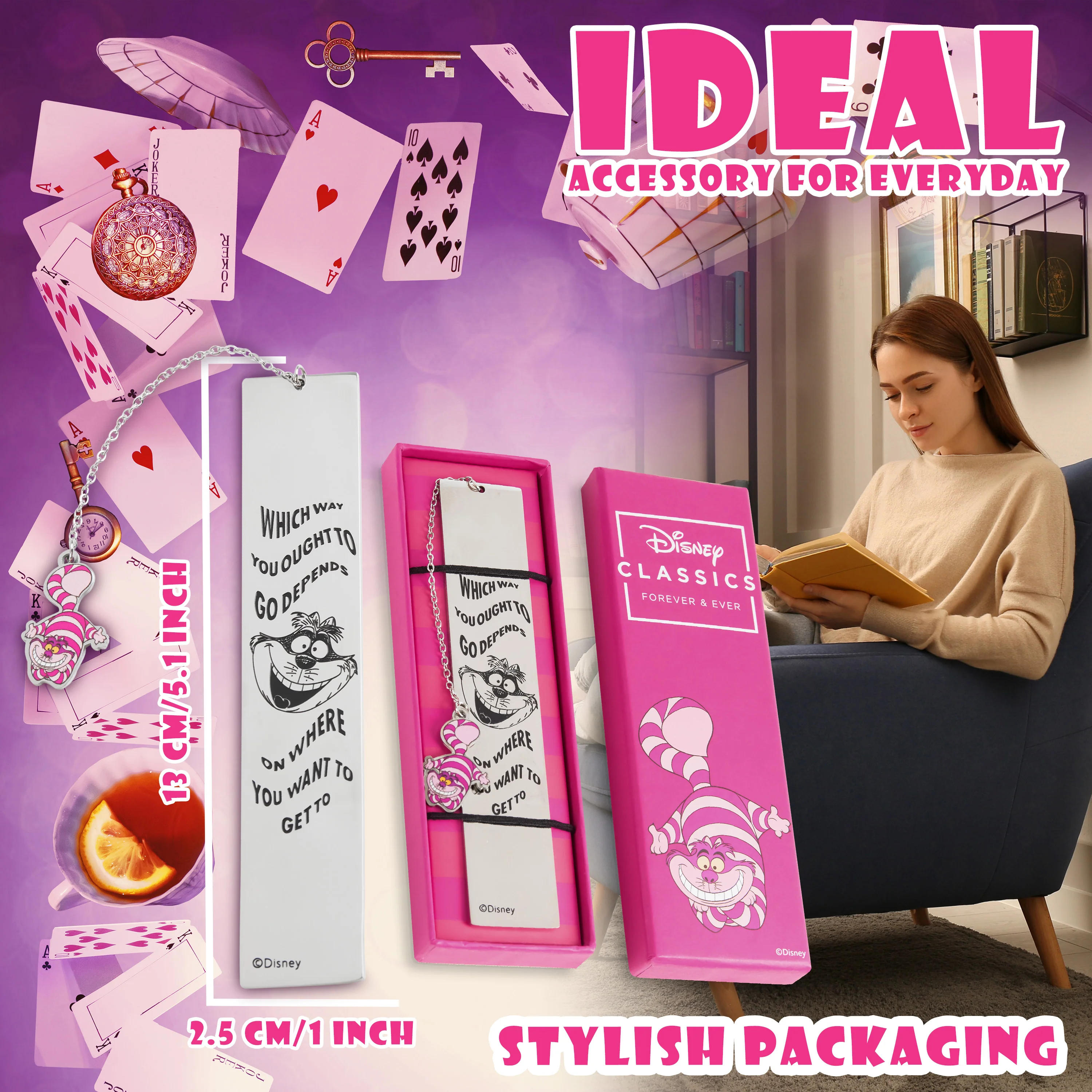Disney Metal Bookmarks for Women, Inspirational Quote & Charm - Gifts for Her - Image 6