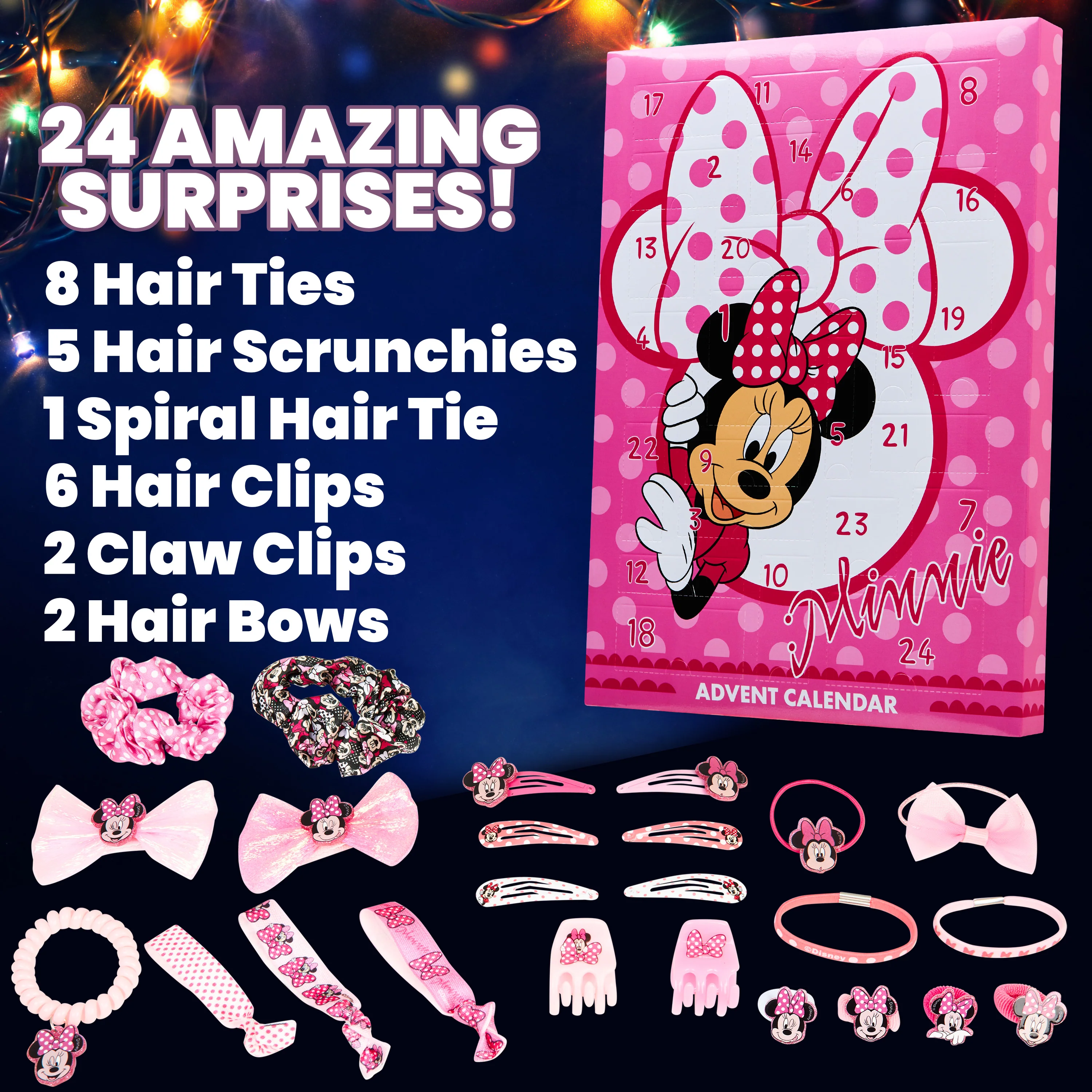 Disney Minnie Mouse Advent Calendar 2025 Hair Accessories Countdown Calendar (Pink) - Image 6