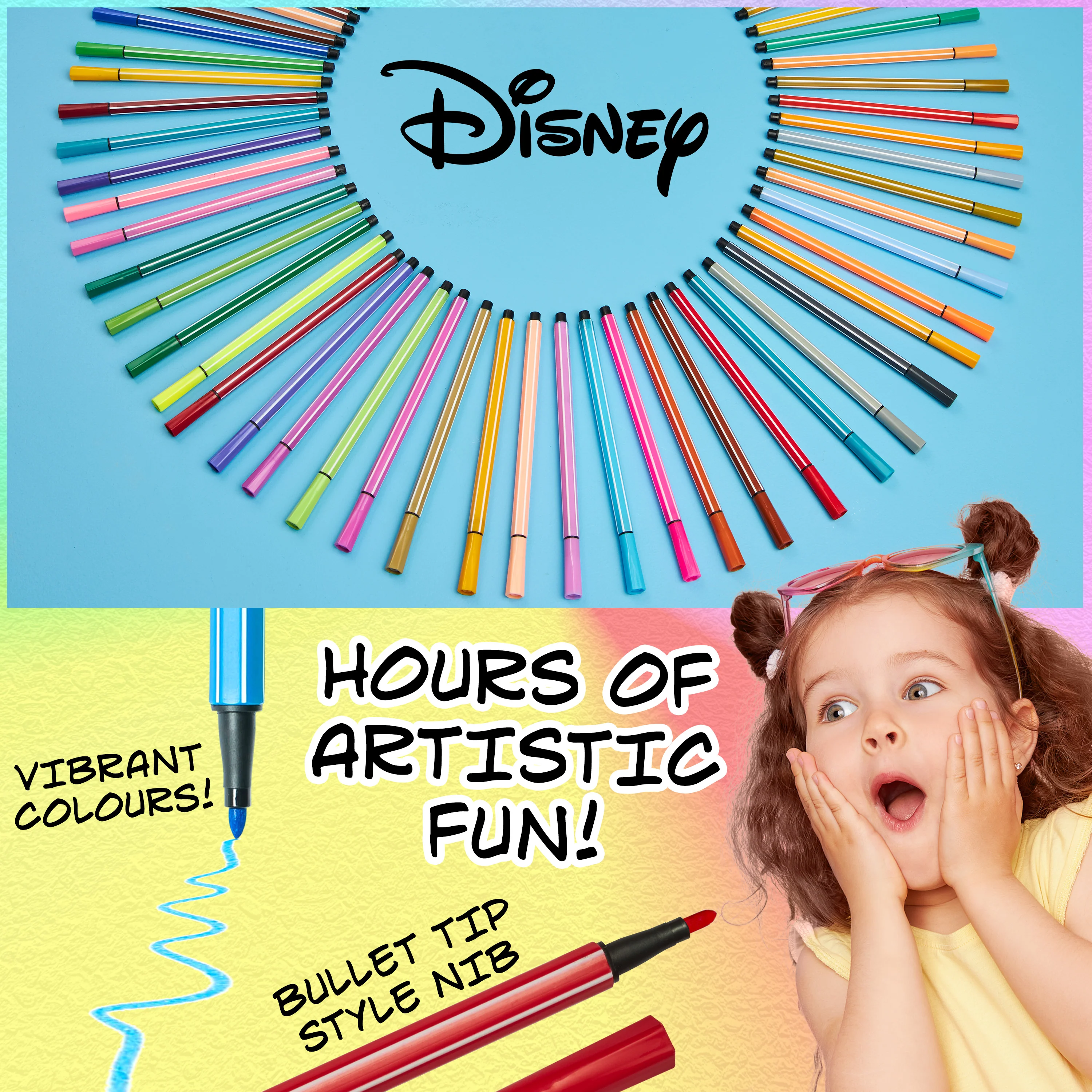 Disney Minnie Mouse Colouring Pens for Kids 60 Pcs, Felt Tip Pens - Girls Gifts (Pink) - Image 5