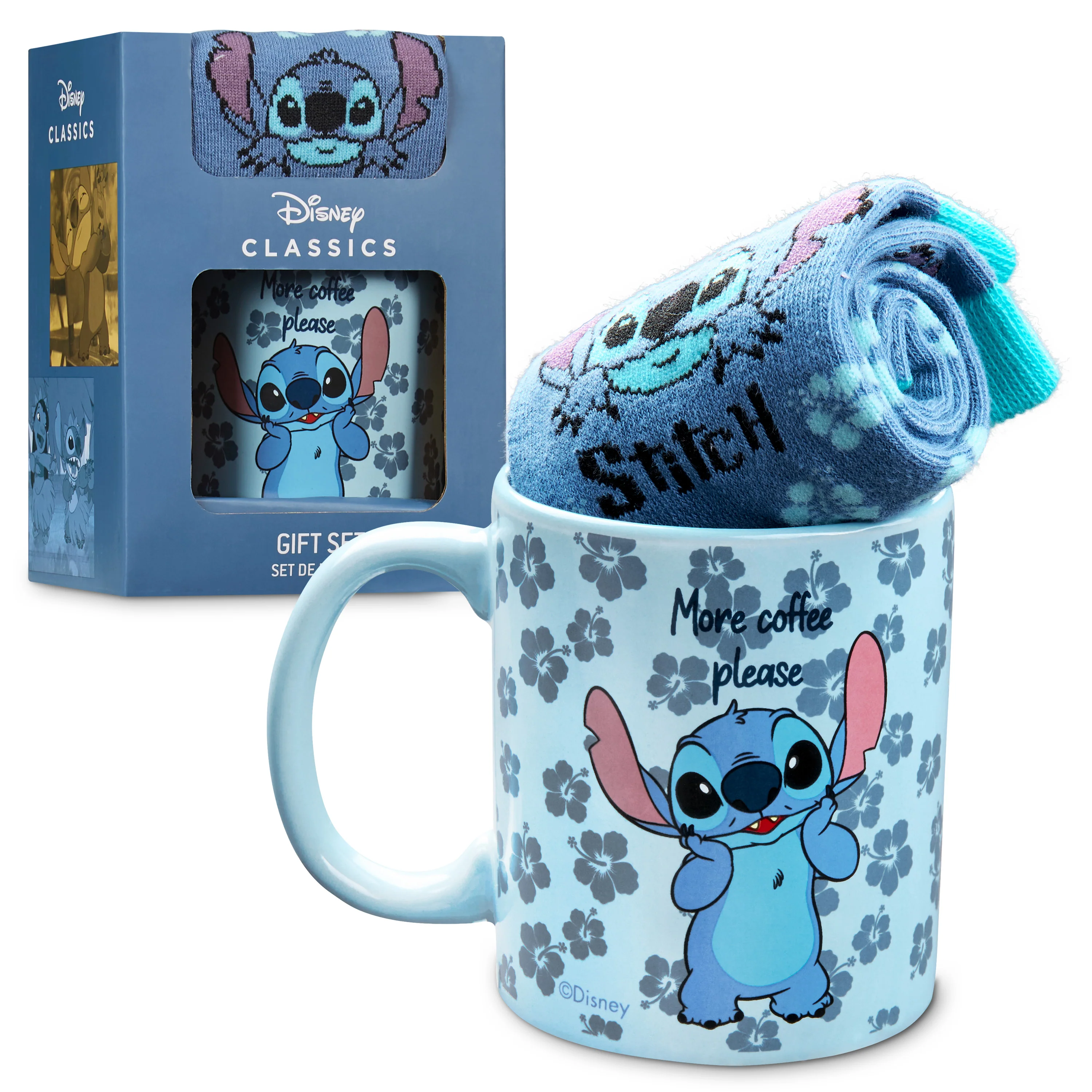 Disney Mug and Socks Gift Set - Lilo and Stitch Gifts - Stitch