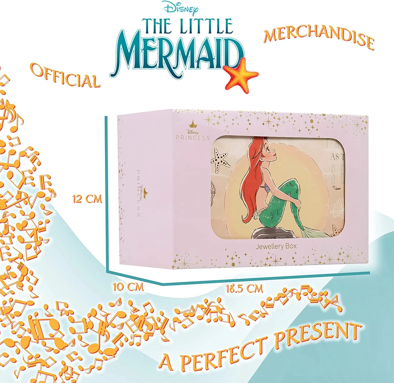 Disney Musical Jewellery Box for Girls - Little Mermaid Musical Jewellery Box - Image 6