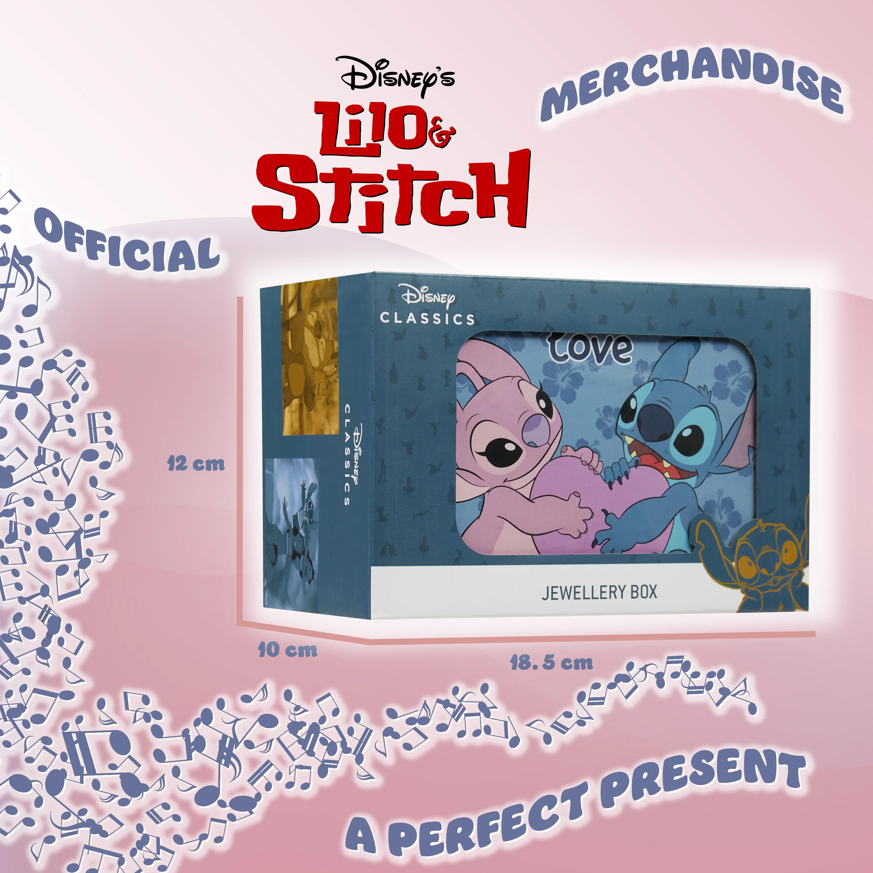 Disney Musical Jewellery Box for Girls, Stitch Gifts for Girls - Image 6