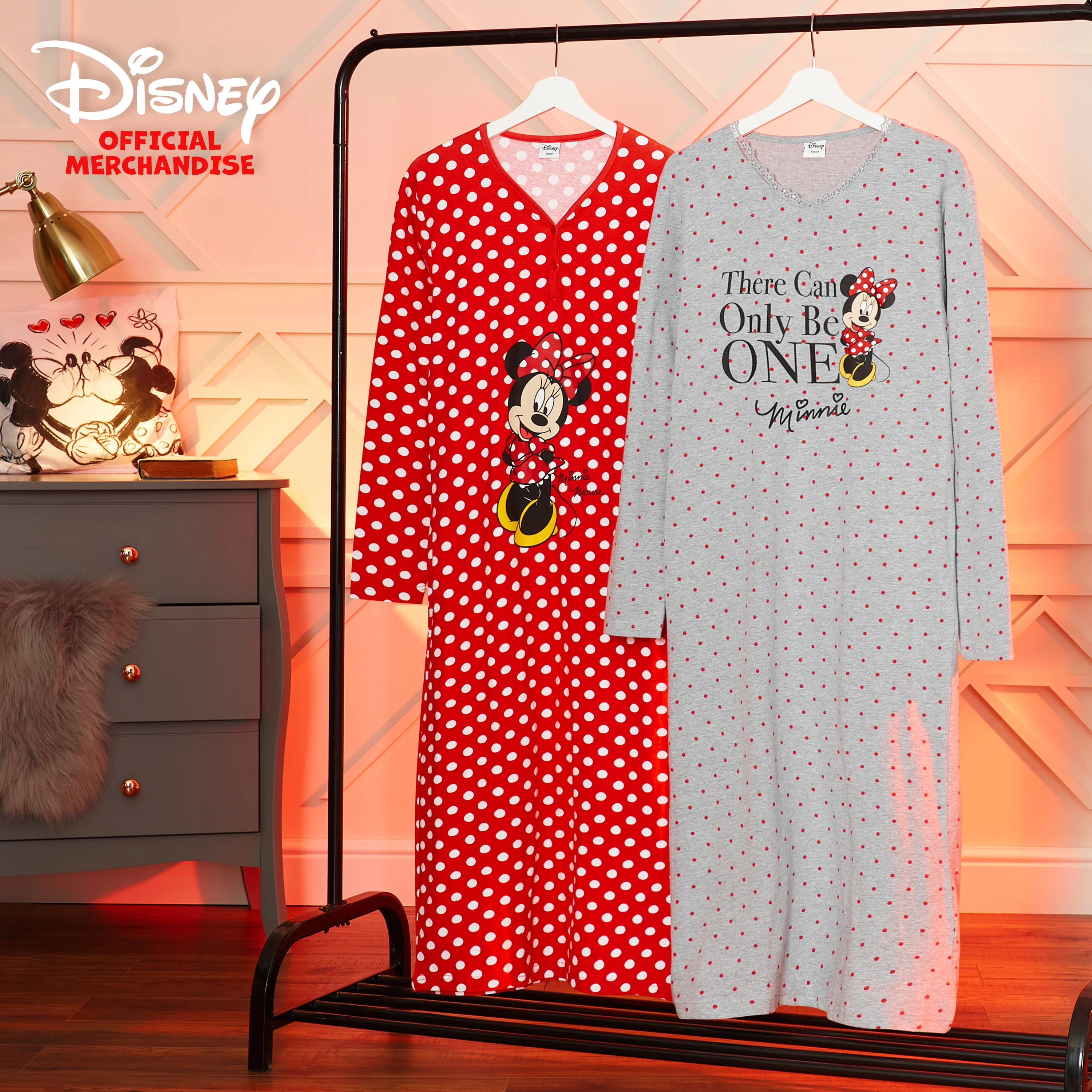 Disney Nighties for Women, Long Sleeve Nightdress - Minnie Mouse - Image 2