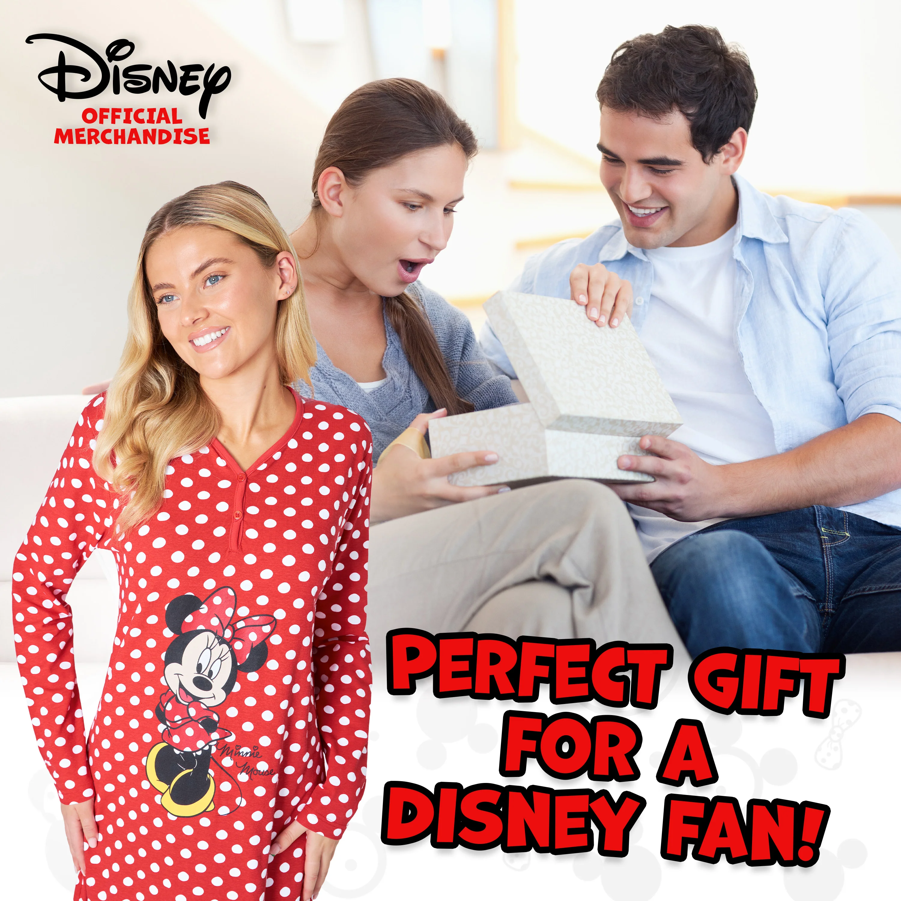 Disney Nighties for Women, Long Sleeve Nightdress - Minnie Mouse - Image 3